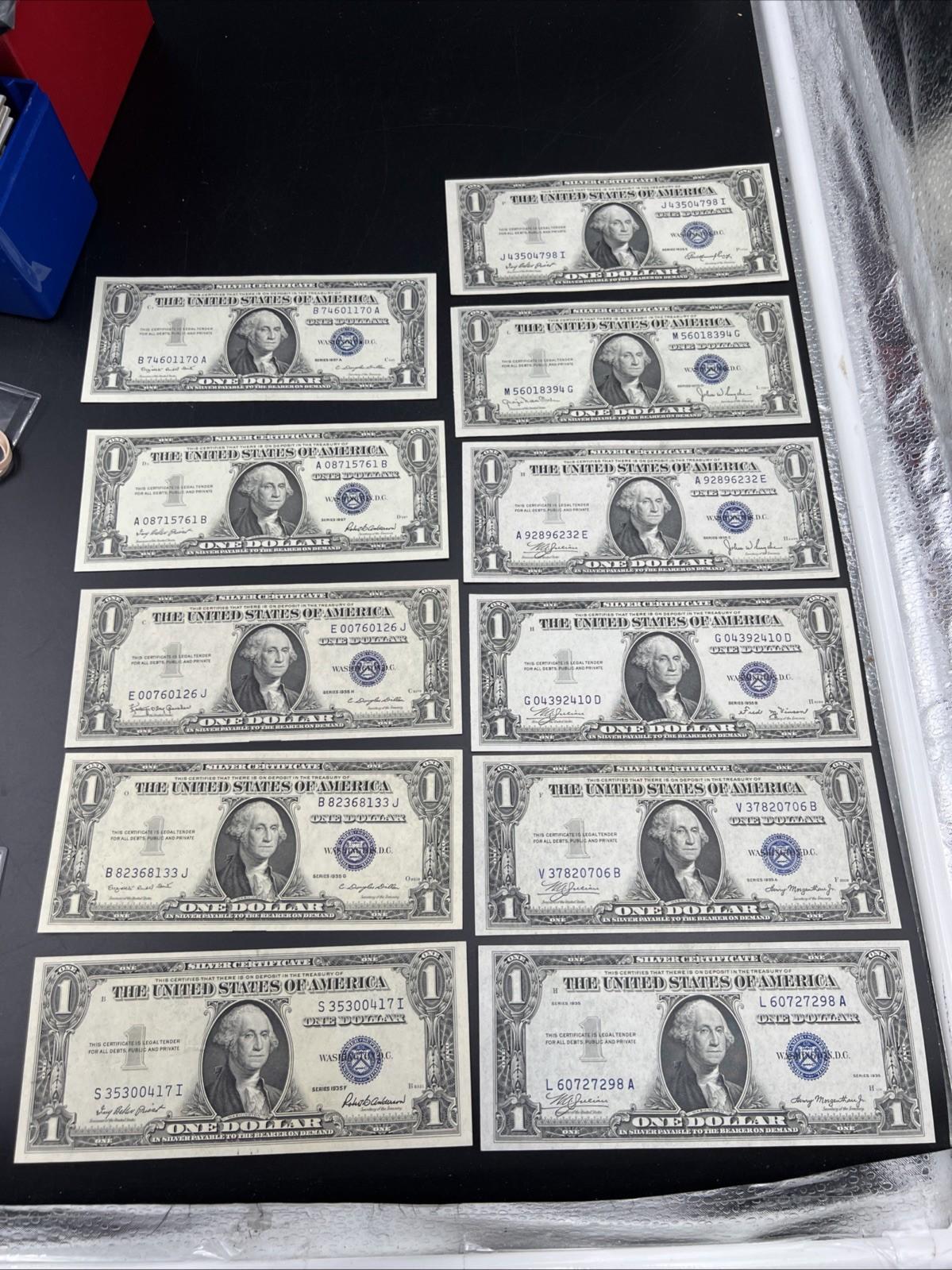11 Note 1935 1957 Silver Certificate Letter Set CH AU / UNC conditions #298