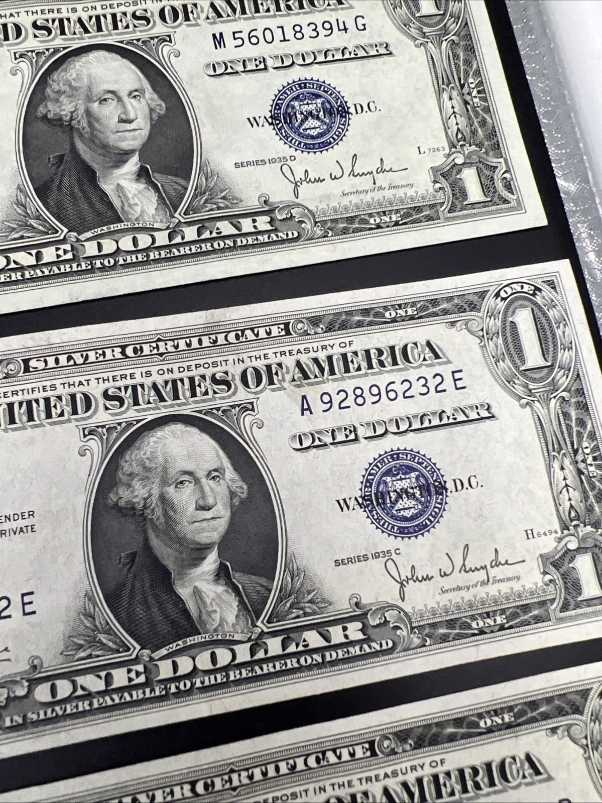 11 Note 1935 1957 Silver Certificate Letter Set CH AU / UNC conditions #298