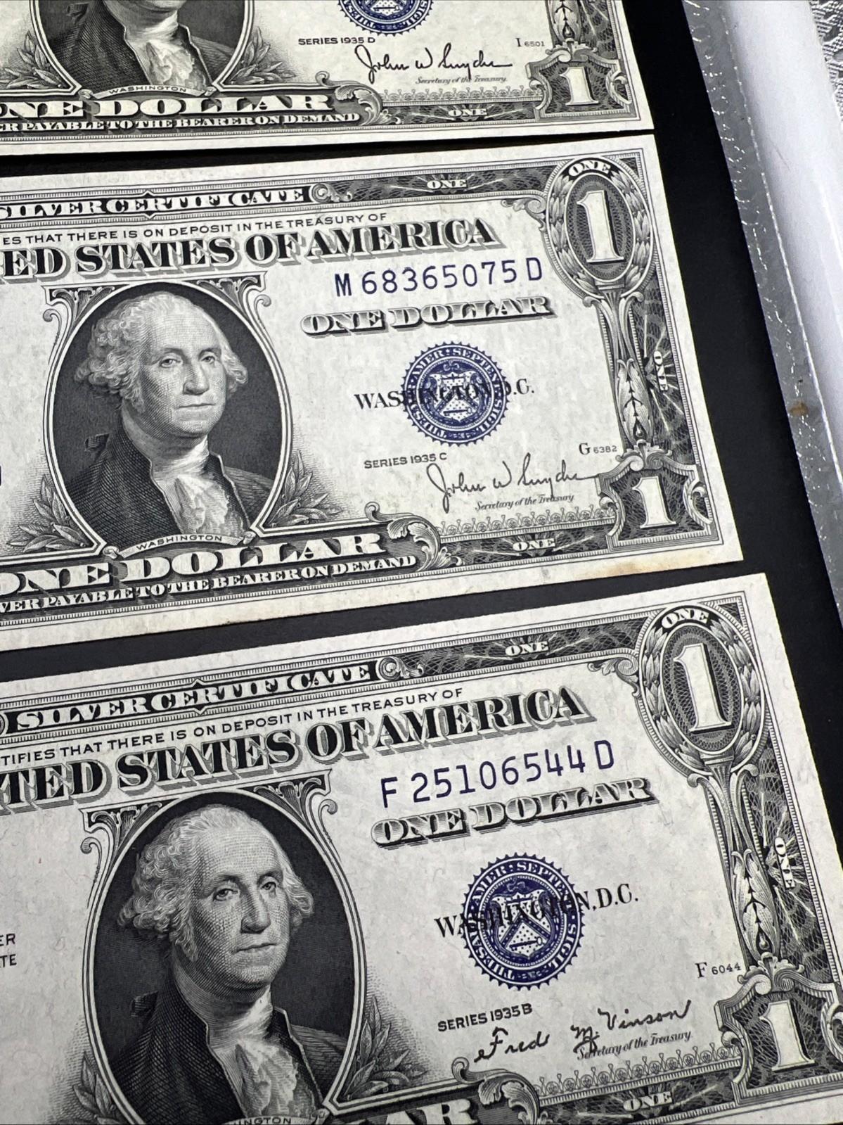 11 Note 1935 A 1957 Silver Certificate Letter Set XF AU / UNC conditions #626