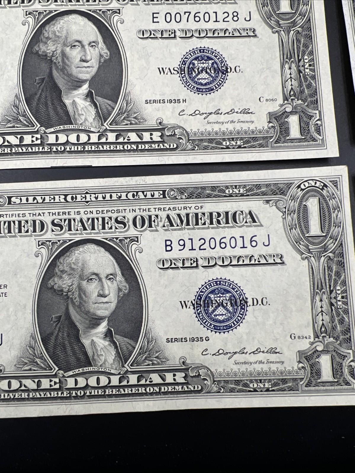 11 Note 1935 A 1957 Silver Certificate Letter Set XF AU / UNC conditions #626