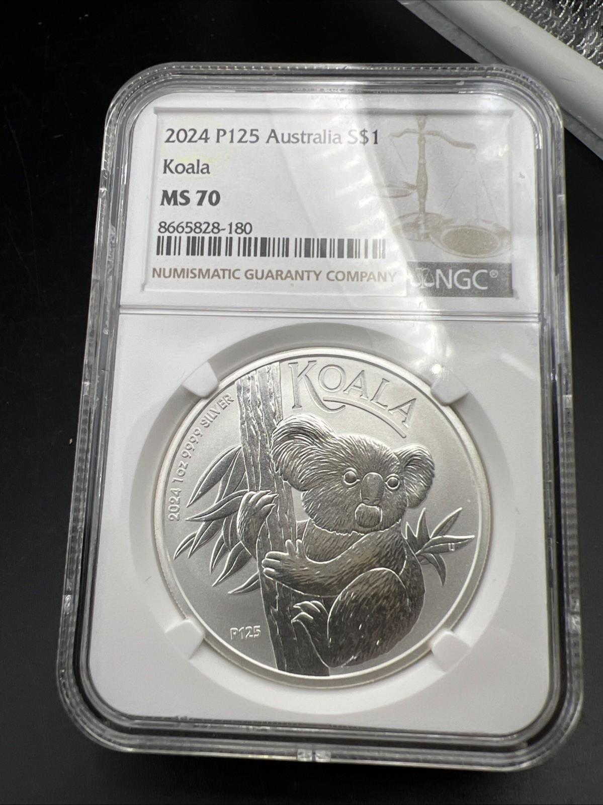 2024 Perth Mint 1 oz Silver Koala Coin MS70 NGC Certified #180
