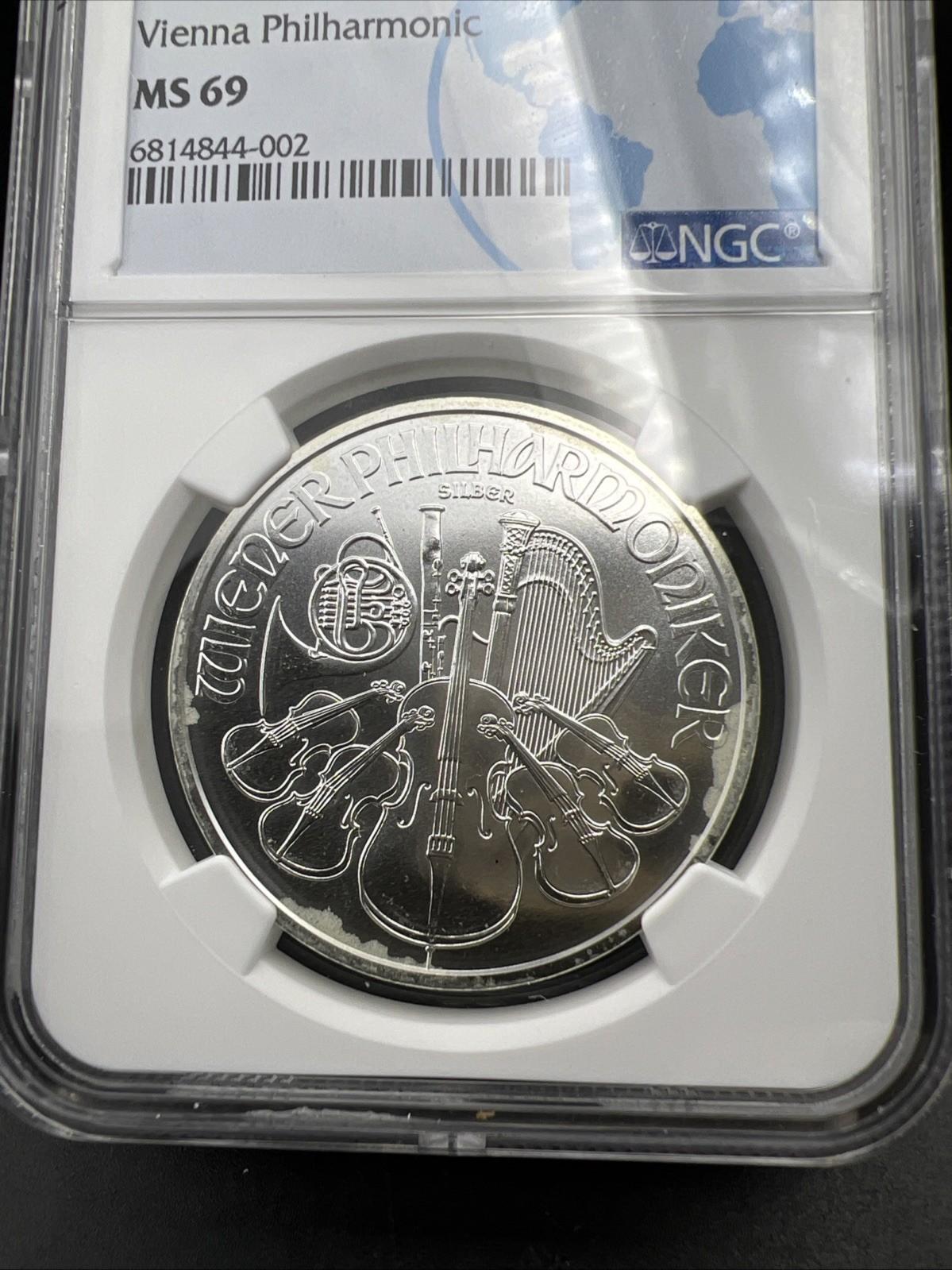 2023 Vienna Philharmonic Austria 1 Oz Silver Coin MS69 NGC Certified #002