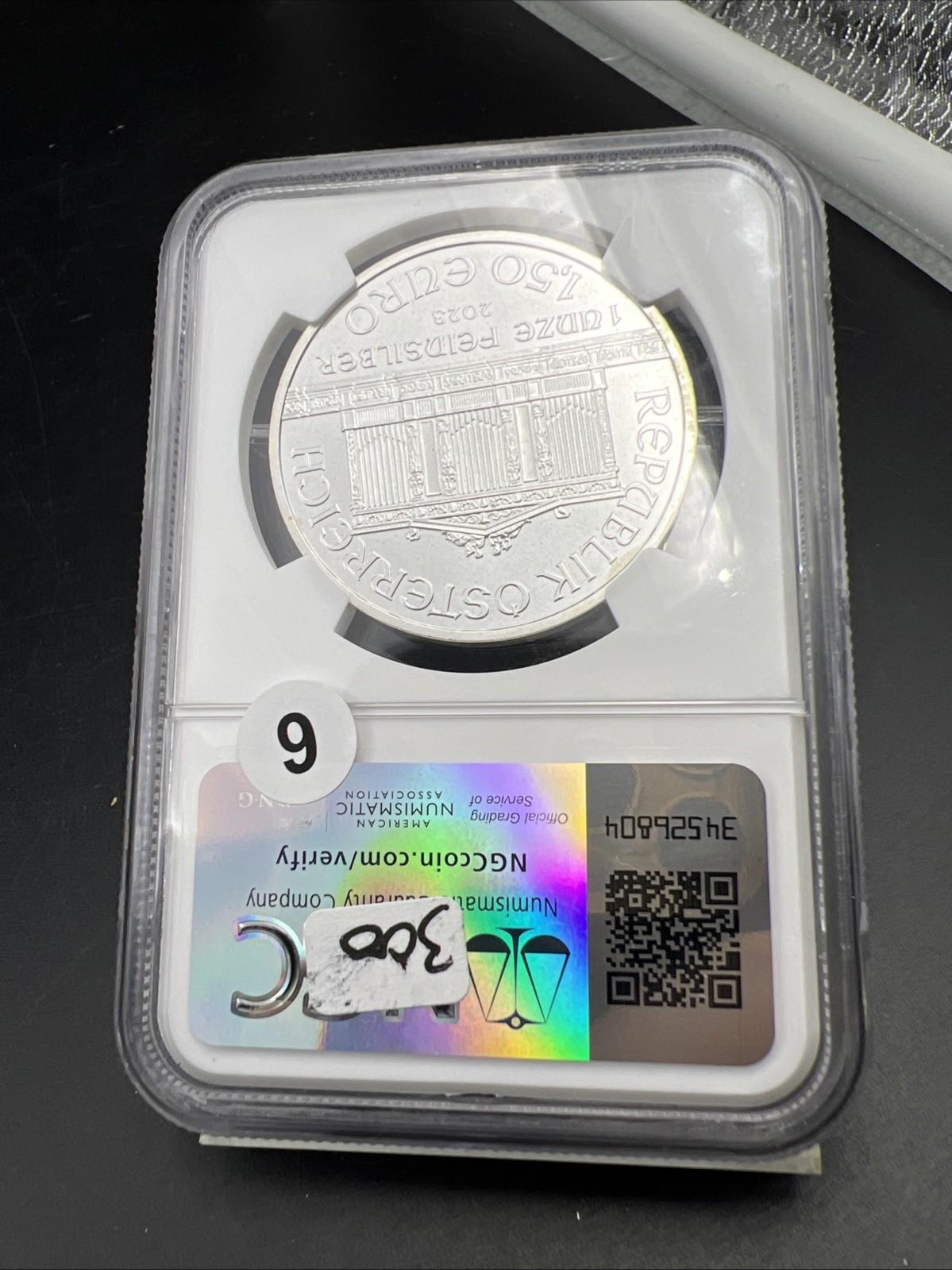 2023 Vienna Philharmonic Austria 1 Oz Silver Coin MS69 NGC Certified #002