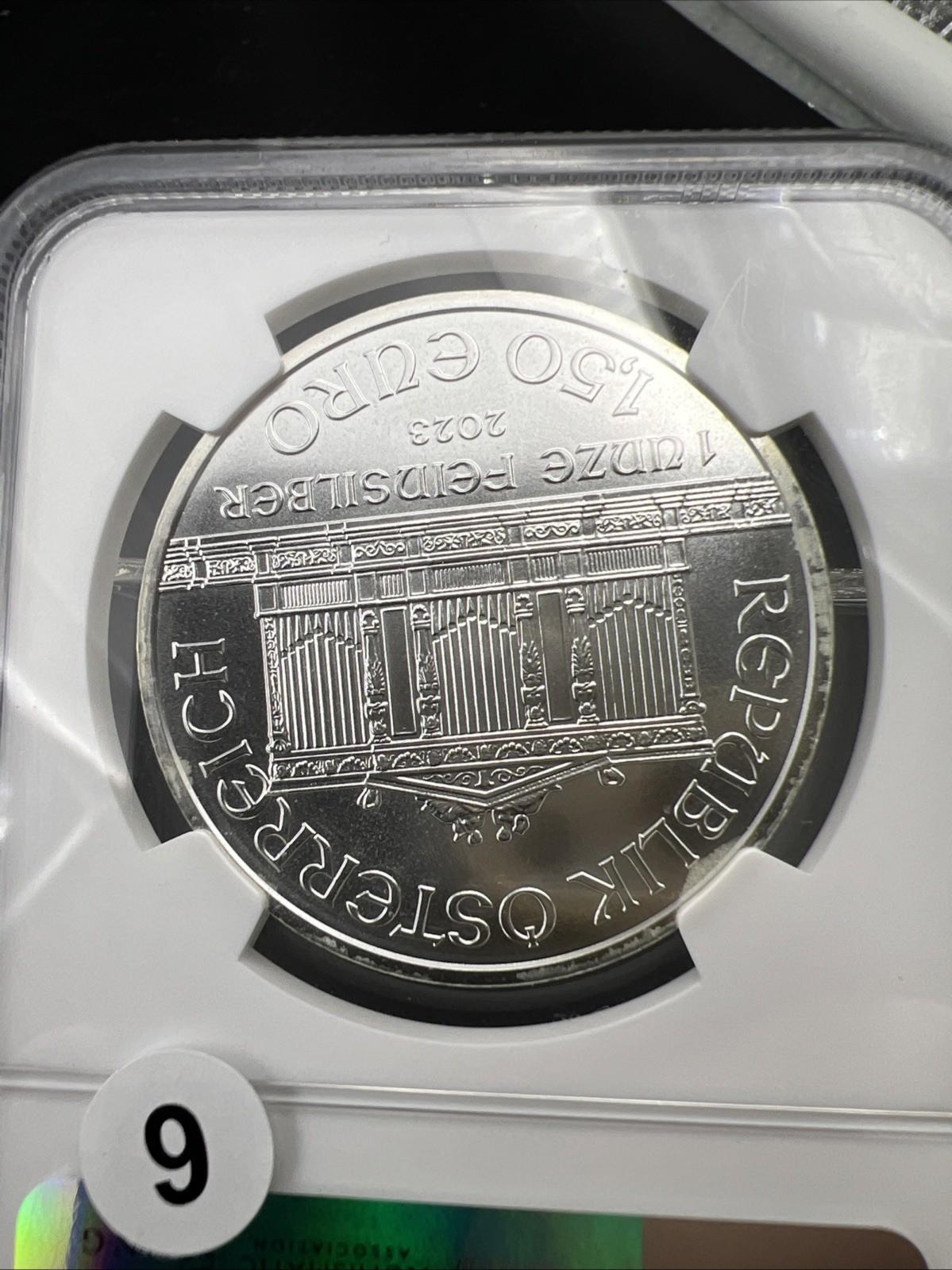 2023 Vienna Philharmonic Austria 1 Oz Silver Coin MS69 NGC Certified #002