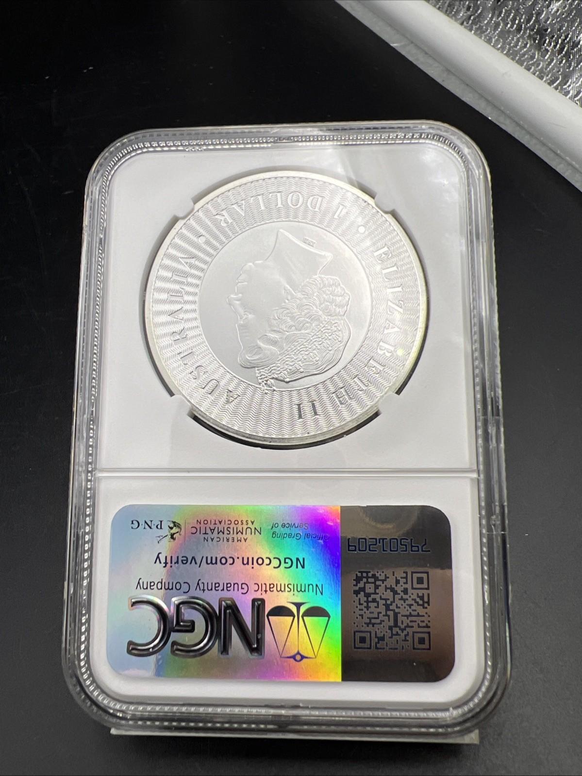 2016 Australia 1 Oz Silver Kangaroo Coin MS70 NGC GEM UNC #087