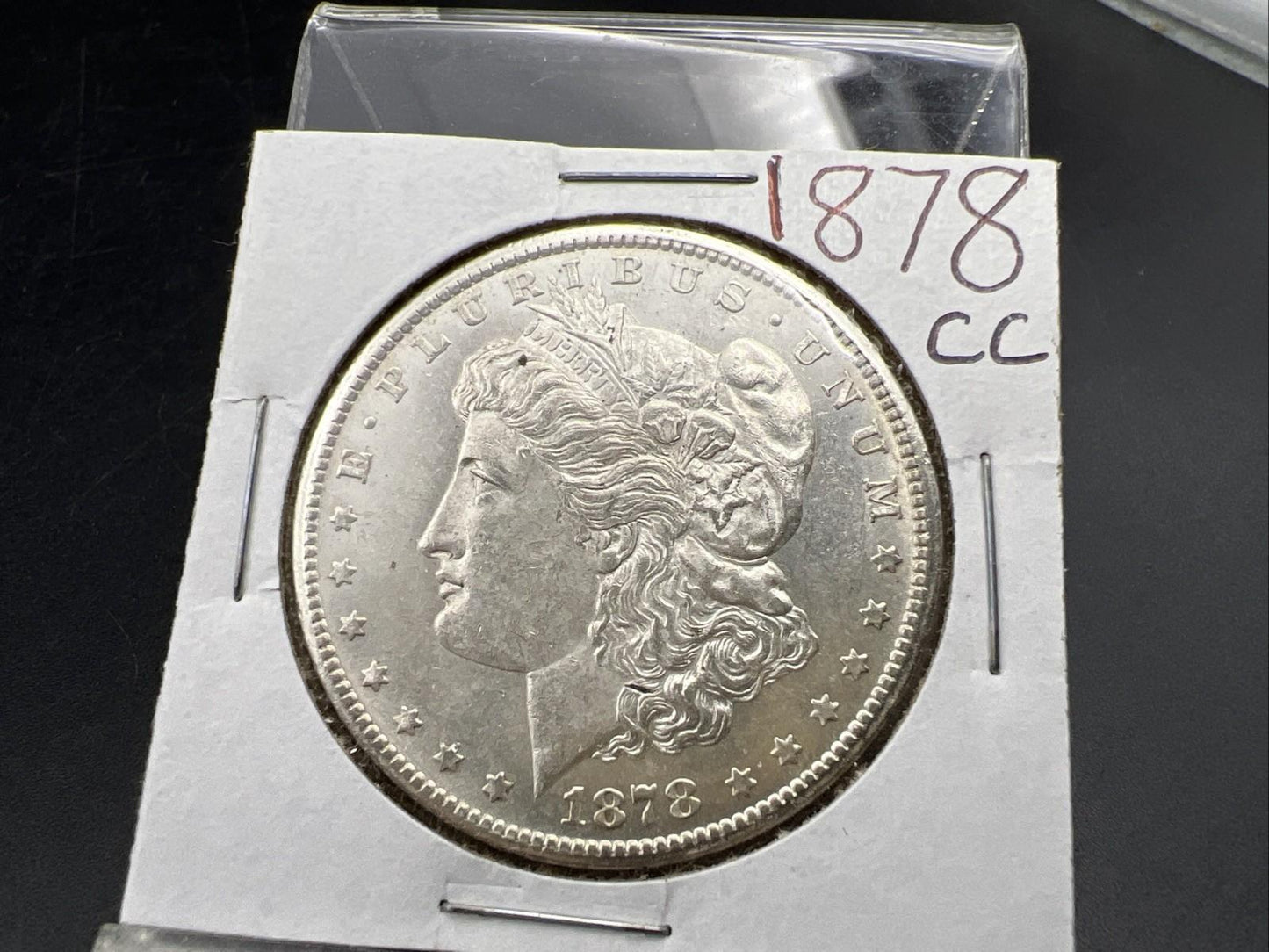1878 CC Morgan Silver Dollar Coin Choice AU About UNC