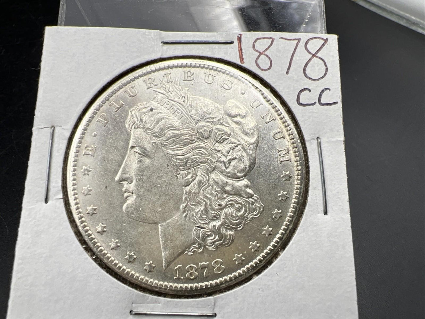 1878 CC Morgan Silver Dollar Coin Choice AU About UNC
