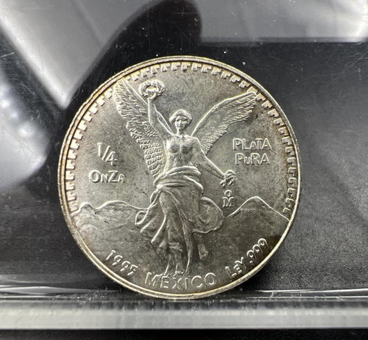 1995 Mo Mexico 1/4 oz Silver Libertad .999 Plata Pura Coin Gem BU UNC