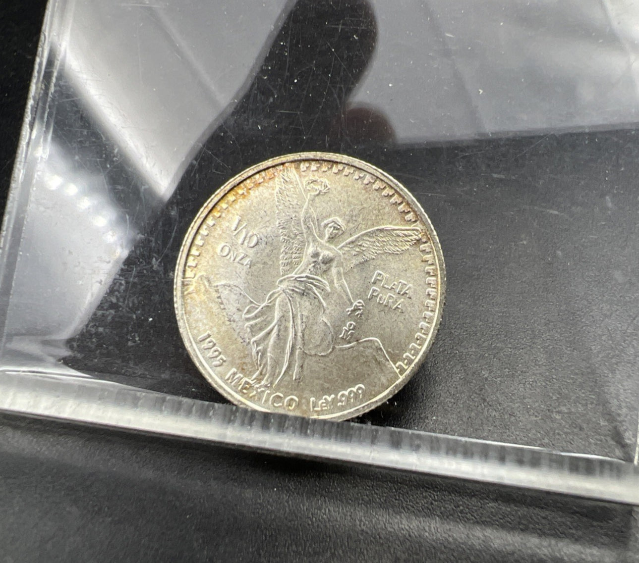 1995 Mo Mexico 1/10 oz Silver Libertad .999 Plata Pura Coin Gem BU Unc Toner S#B