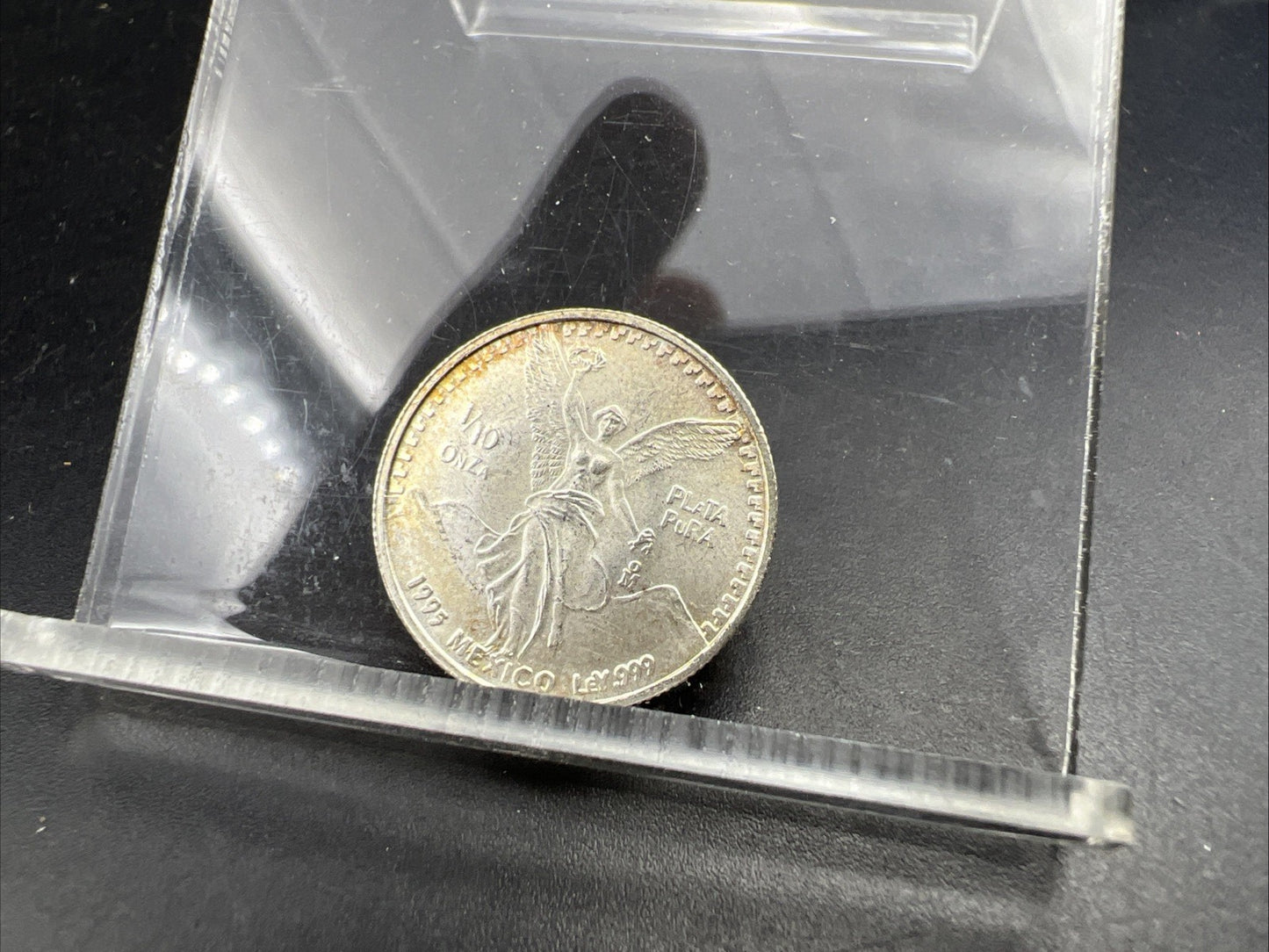 1995 Mo Mexico 1/10 oz Silver Libertad .999 Plata Pura Coin Gem BU Unc Toner S#B