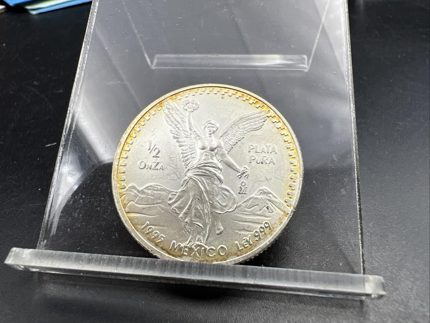 1995 Mo Mexico 1/2 oz Silver Libertad .999 Plata Pura Coin Gem BU UNC Toner