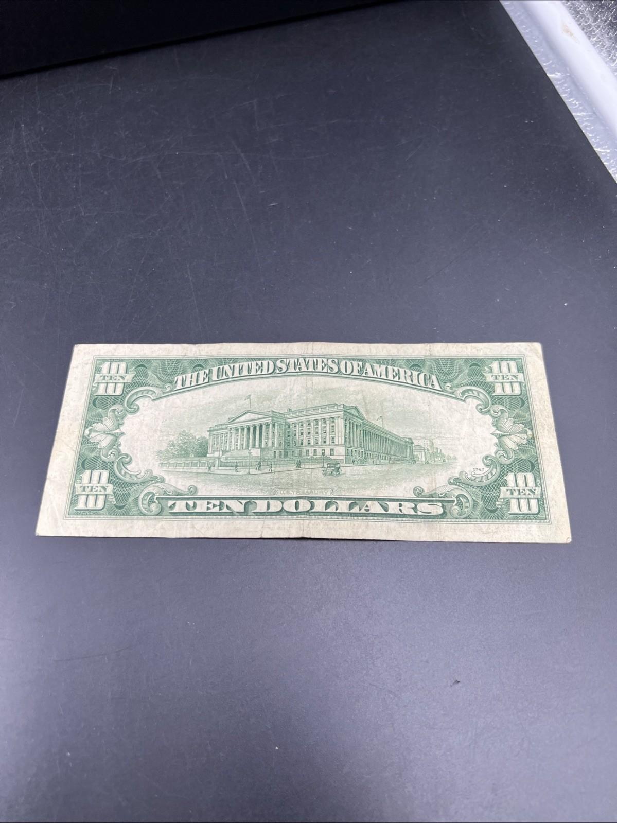 1950 D $10 FRN Federal Reserve Note VG / Fine Green Seal #290