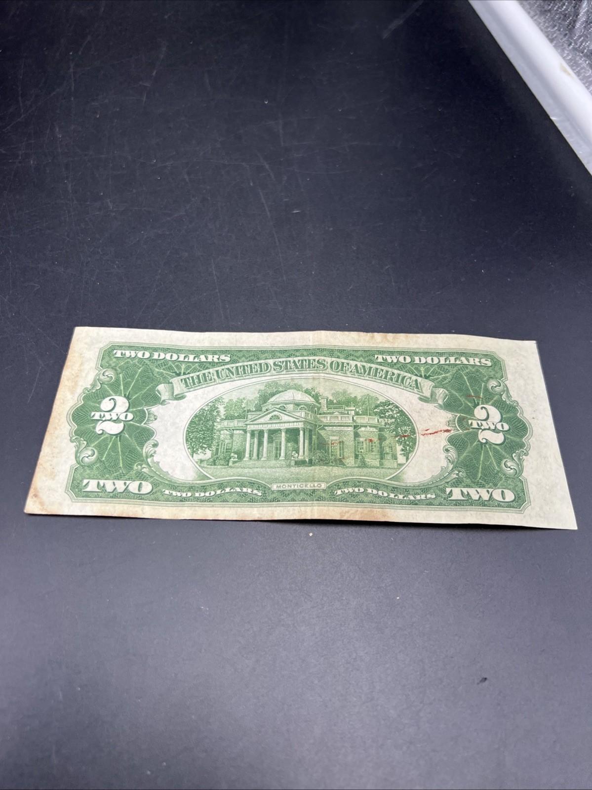 1928 D $2 USN United States Note Red Seal Repeat Serial #06666130 CH FINE / VF