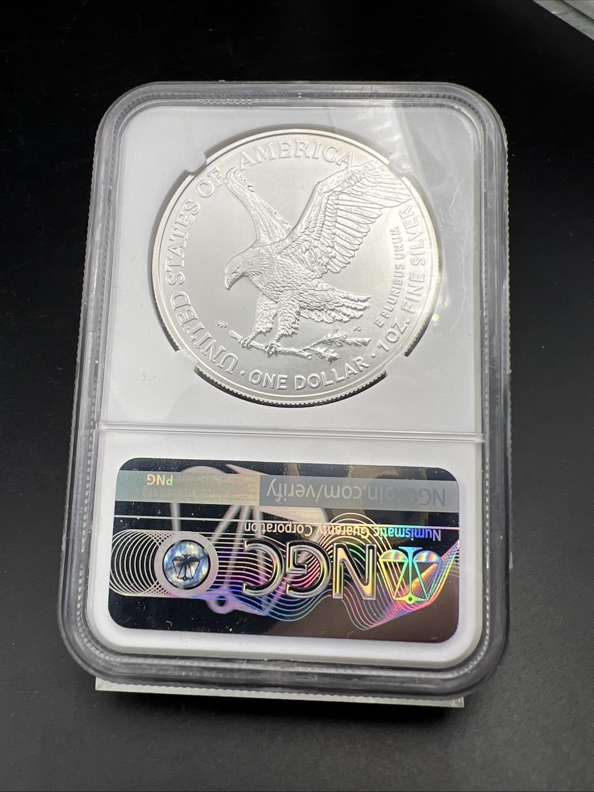 2021 1 Oz ASE American Silver Eagle Coin NGC MS70 Type 2 FDOI #002
