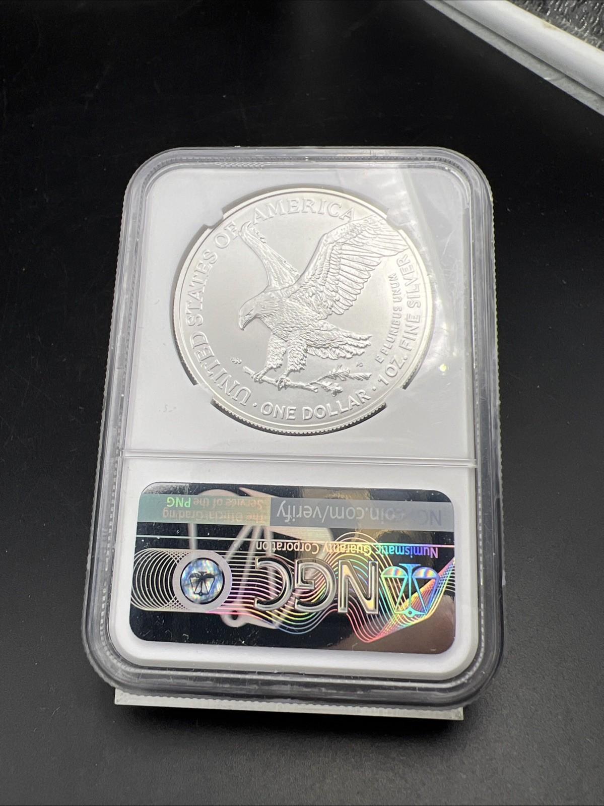 2021 1 Oz ASE American Silver Eagle Coin NGC MS70 Type 2 FDOI #002