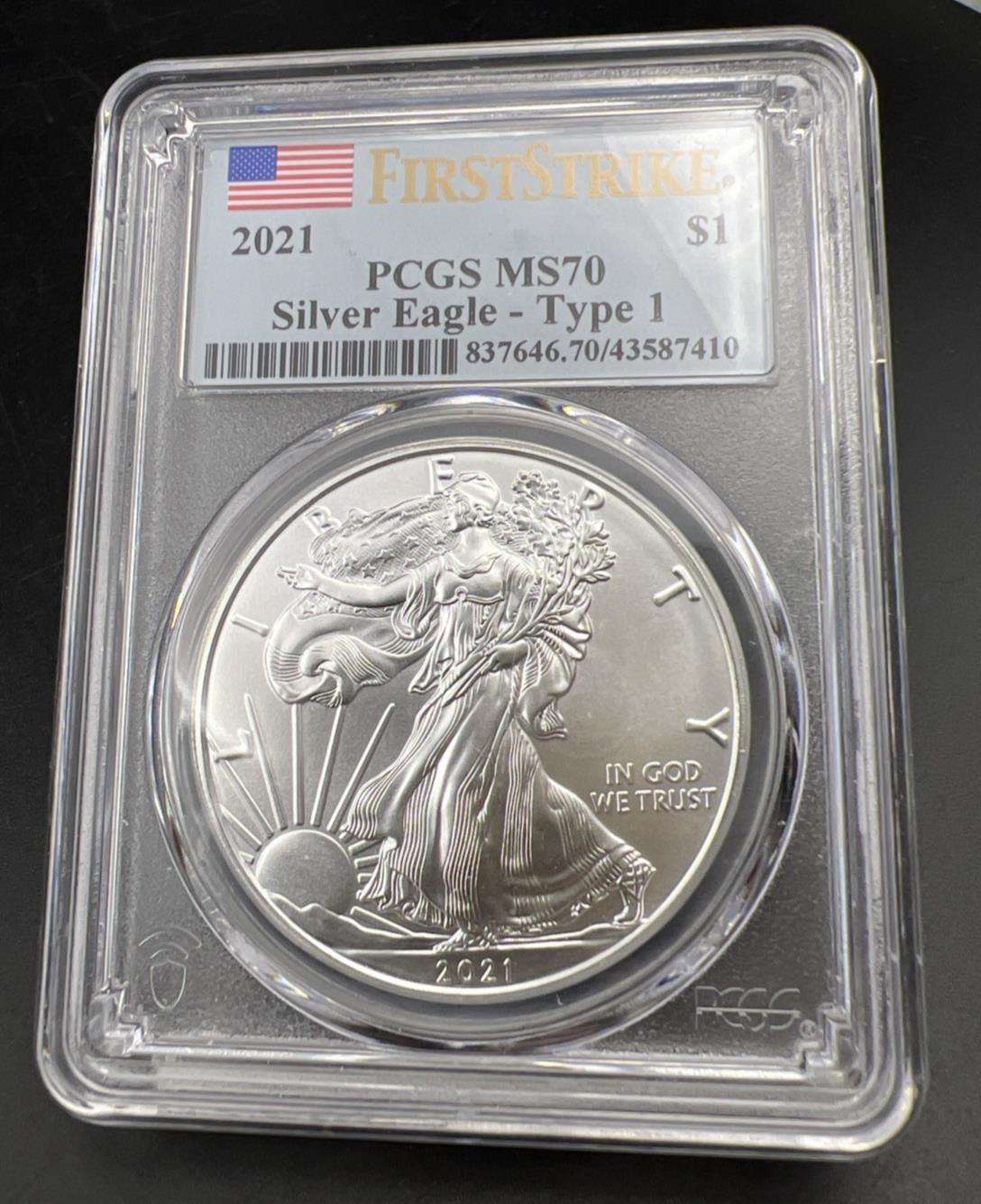 2021 Type 1 1 Oz ASE American Silver Eagle Coin PCGS MS70 First Strike #410