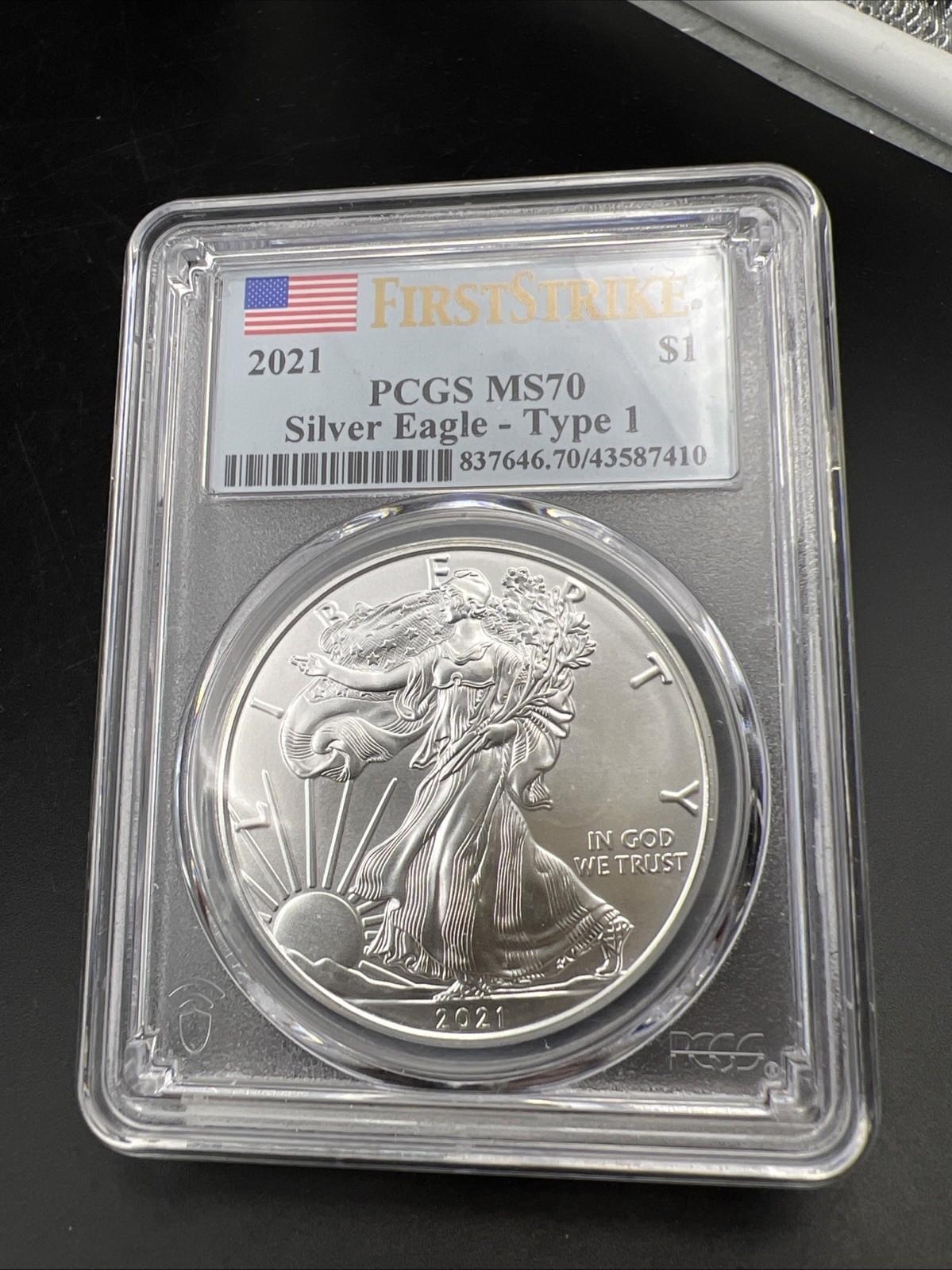 2021 Type 1 1 Oz ASE American Silver Eagle Coin PCGS MS70 First Strike #410