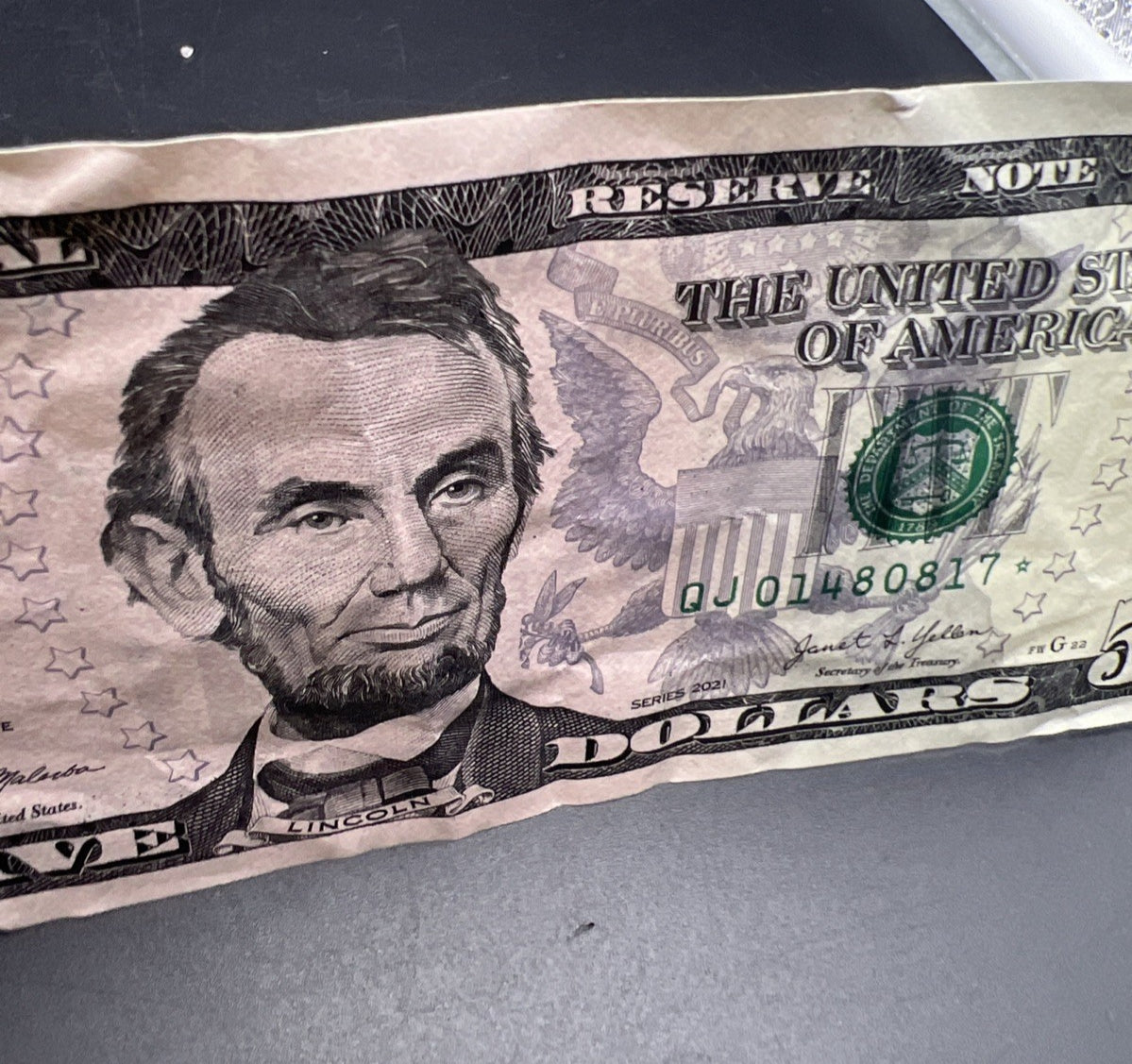 2021 $5 * Star FRN Federal Reserve Note #17 Fine / VF Circ