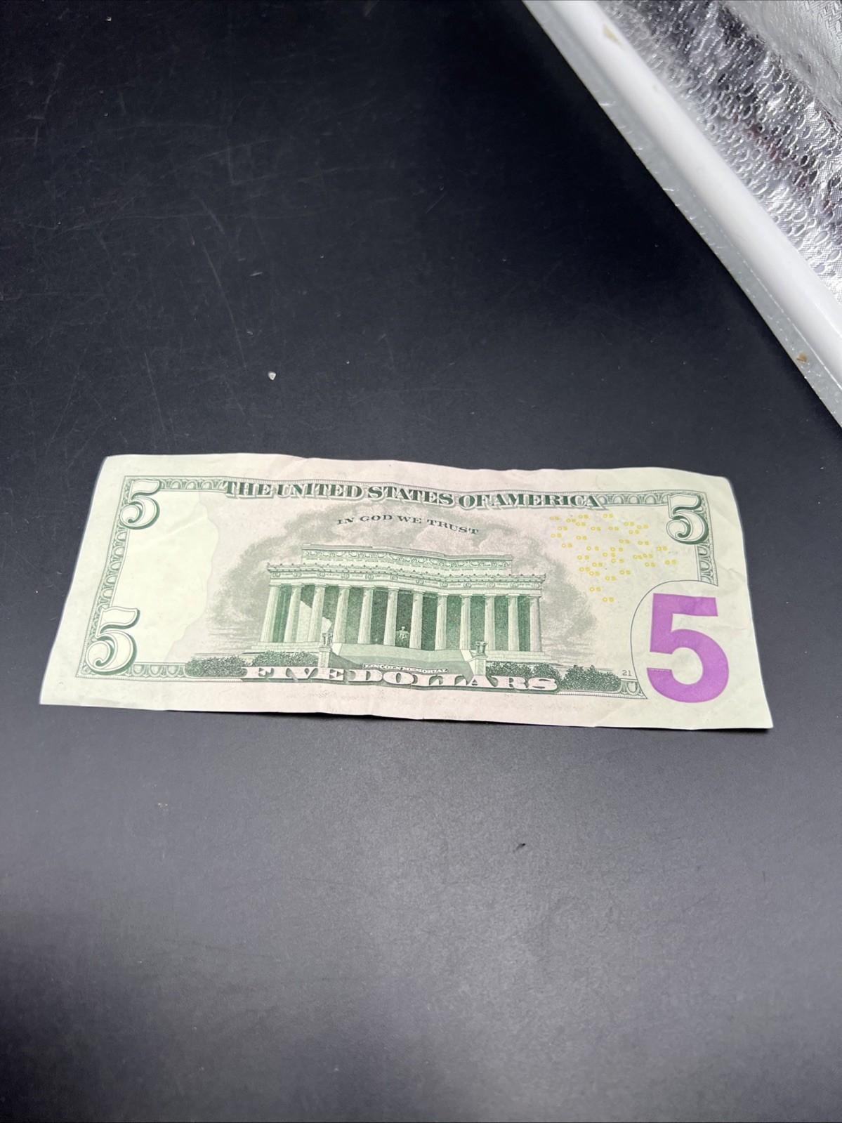 2021 $5 * Star FRN Federal Reserve Note #17 Fine / VF Circ