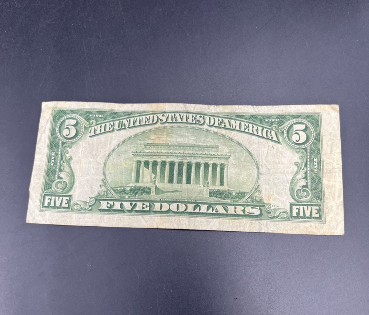 1934 A $5 Silver Certificate Note Blue Seal Bill Net VG Very Good Circ #816