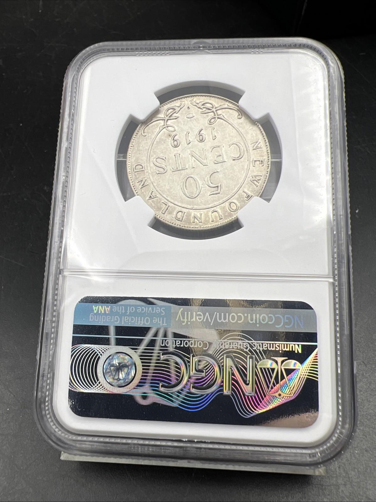 1919 C Newfoundland Canada 50c Fifty Cents Silver Coin NGC XF45