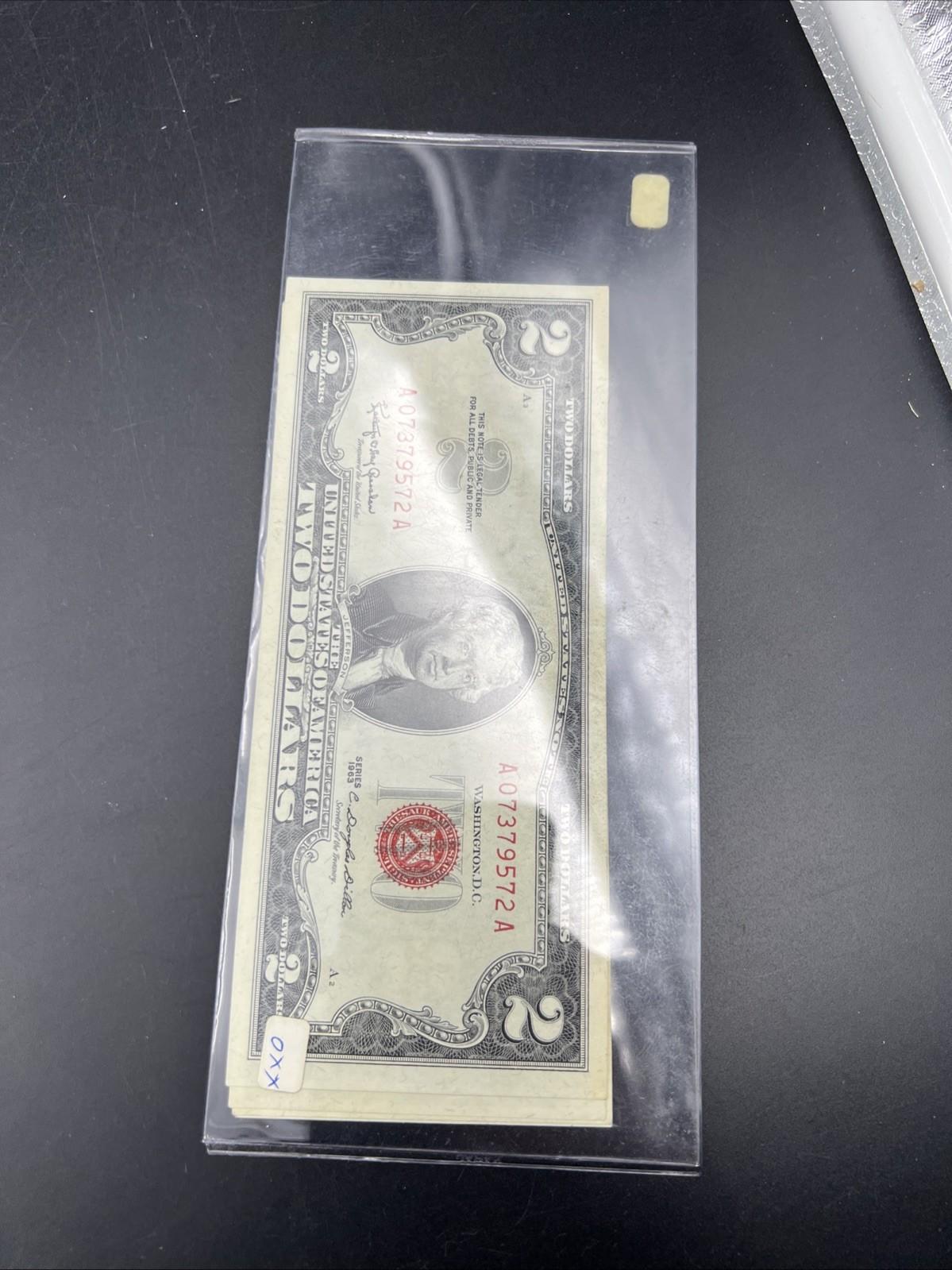 4 Note Lot 1963 1953 $2 Two Dollar USN United States Notes Red Seal VF / XF #572