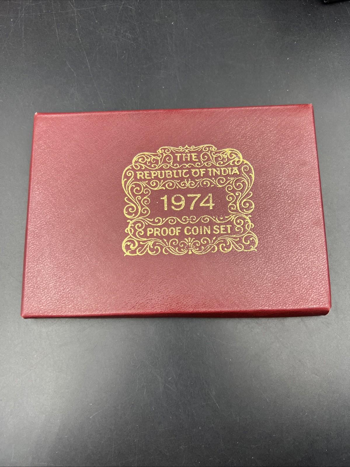 1974 India Proof Set Used Packaging Box & COA