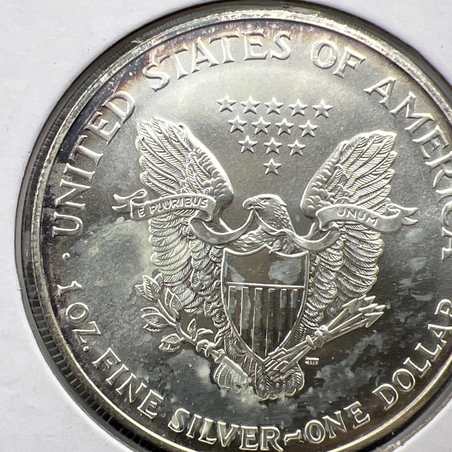 1999 1 Oz ASE American Silver Eagle Coin Gem BU UNC Neat Toning Toner