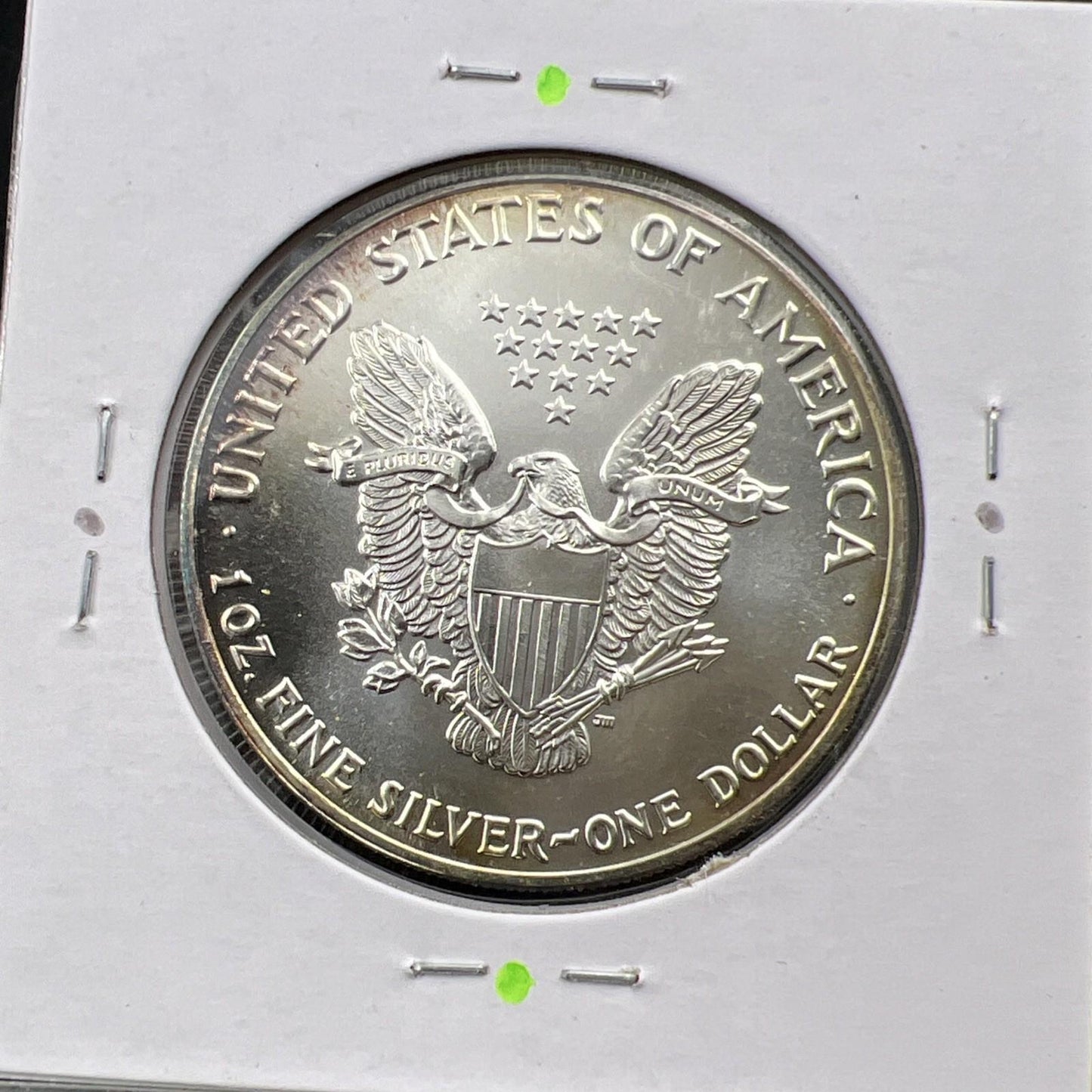 1992 1 Oz ASE American Silver Eagle Coin Gem BU UNC Neat Toning Toner