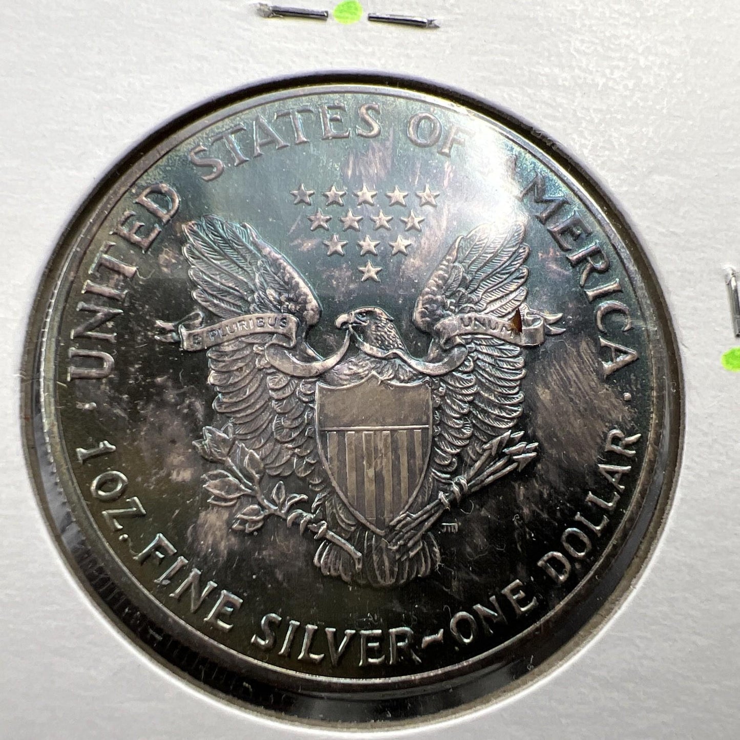 1989 1 Oz ASE American Silver Eagle Coin Gem BU UNC PQ Blue Toning Toner SK#B