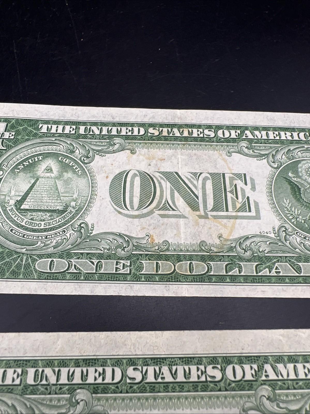 2 Note Set / Lot 1935 B & C $1 Blue Seal Silver Certificates CH VF Circ