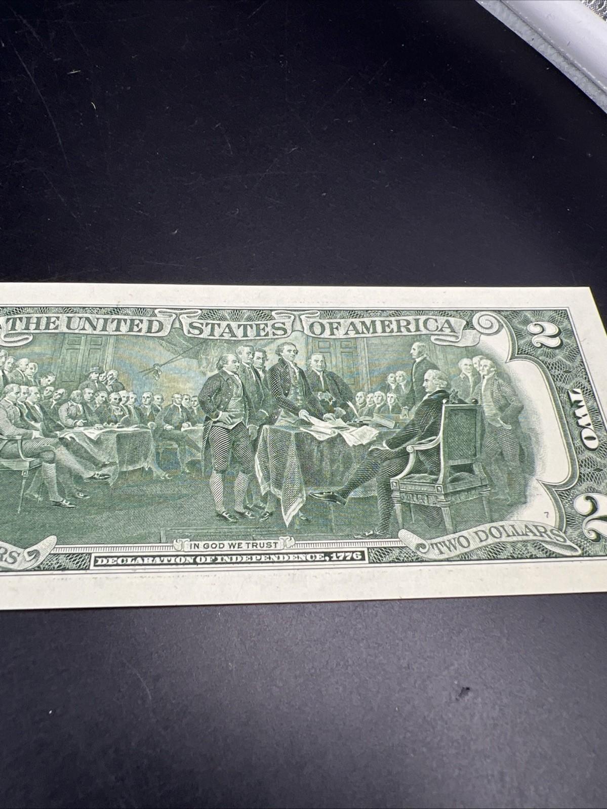 2017 $2 Bison Colorized FRN Federal Reserve Note 1901 USN Tribute UNC #579