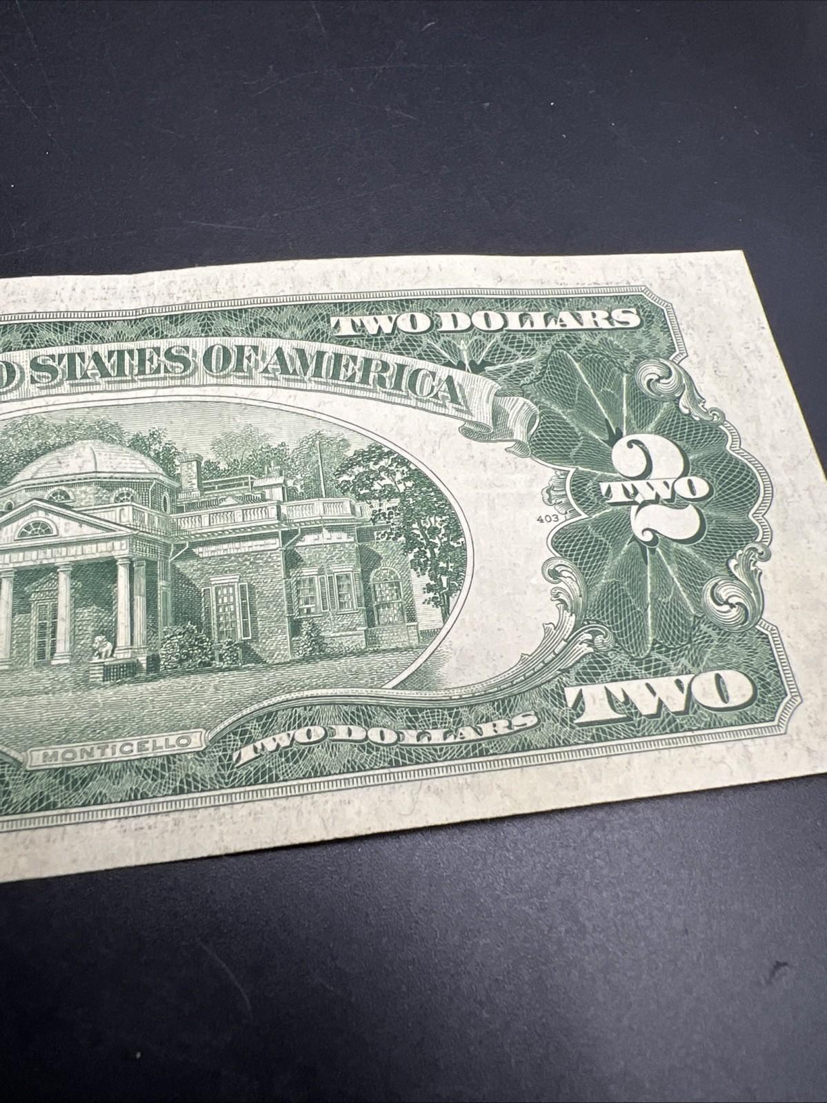 1953 B $2 Two Dollar USN Red Seal Legal Tender Note Choice VF Very Fine #410