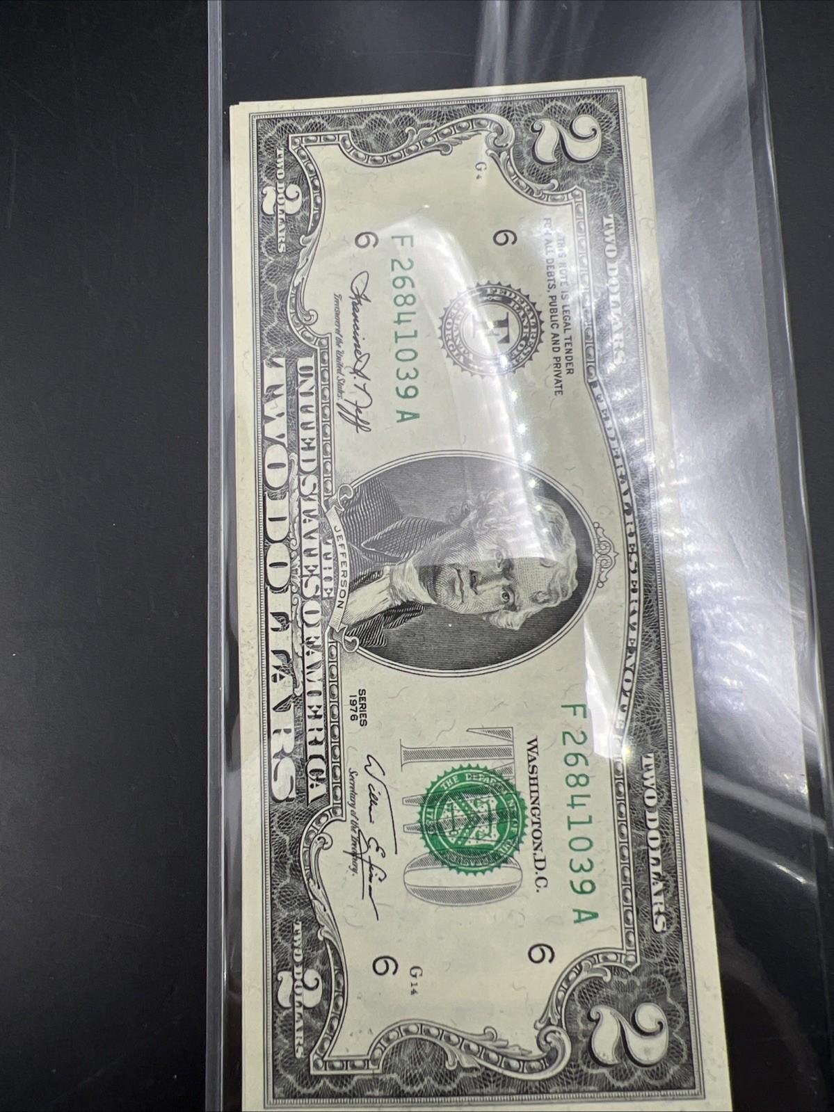 5 Consecutive 1976 $2 FRN Bicentennial Two Dollar Bills Choice UNC #039