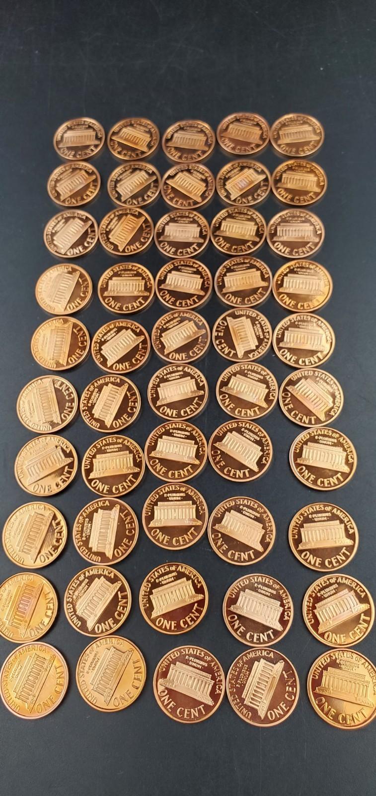 50 Coin Roll 2005 S Lincoln Memorial Proof Pennies 1c Coins San Francisco Cents