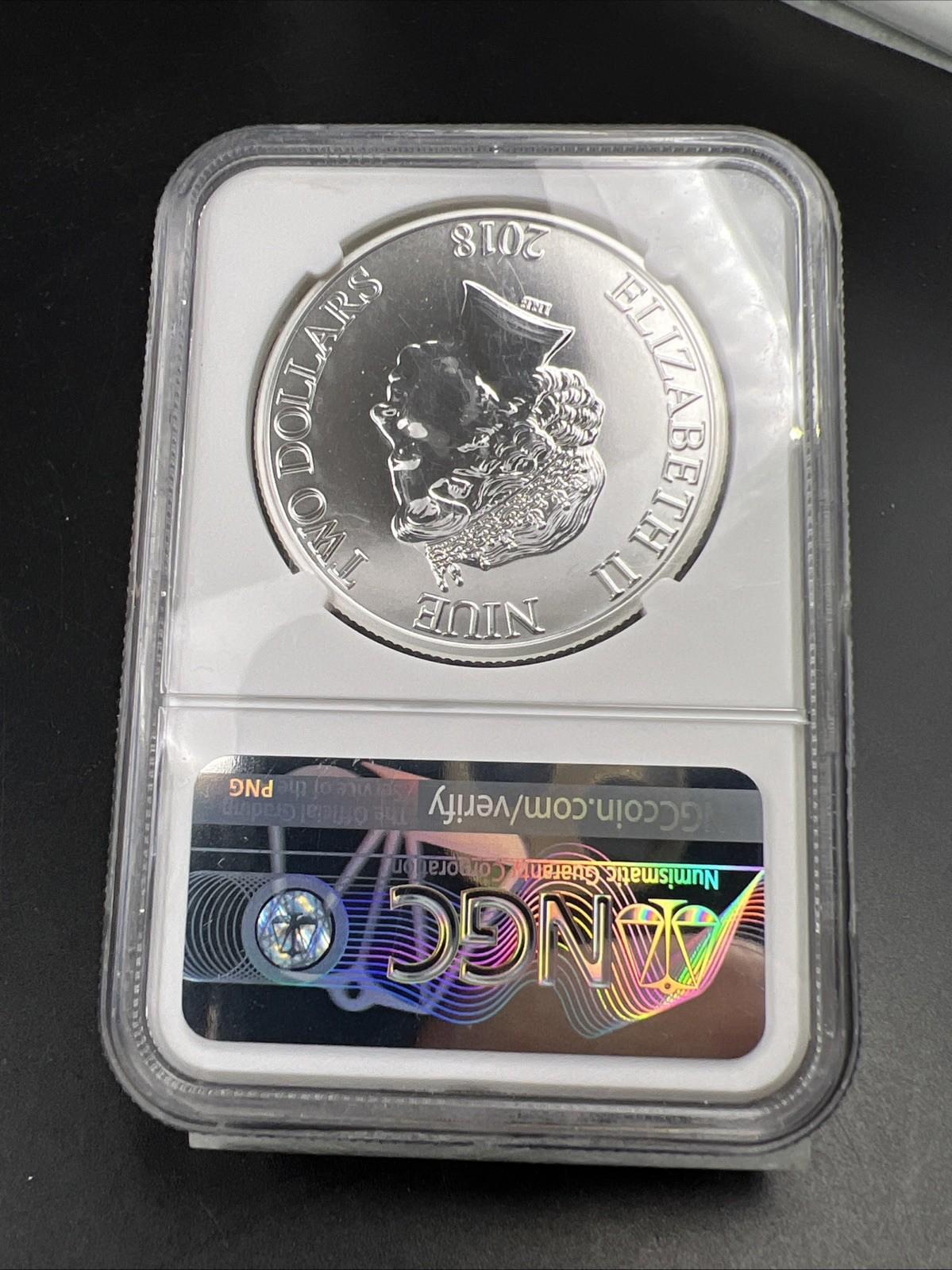 2018 Nieu Star Wars Stormtrooper MS70 1 Oz Silver Coin #089 NGC Certified