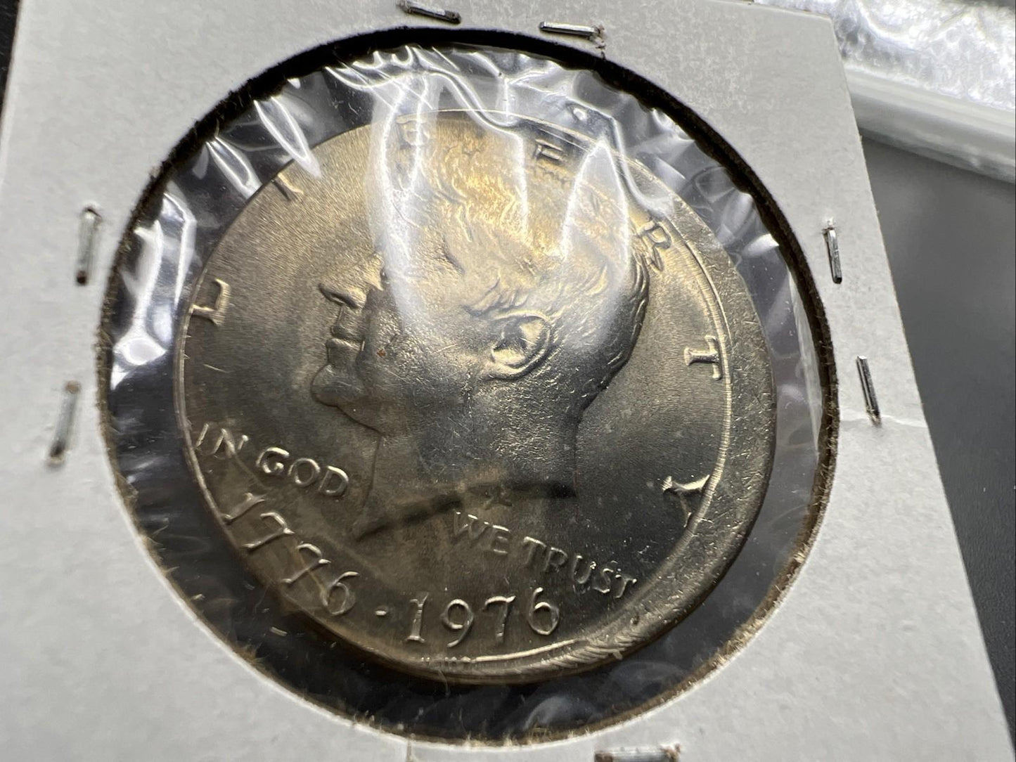 1976 P 50c Kennedy Half Dollar Coin Broadstrike Error CH UNC Details Wheelmark