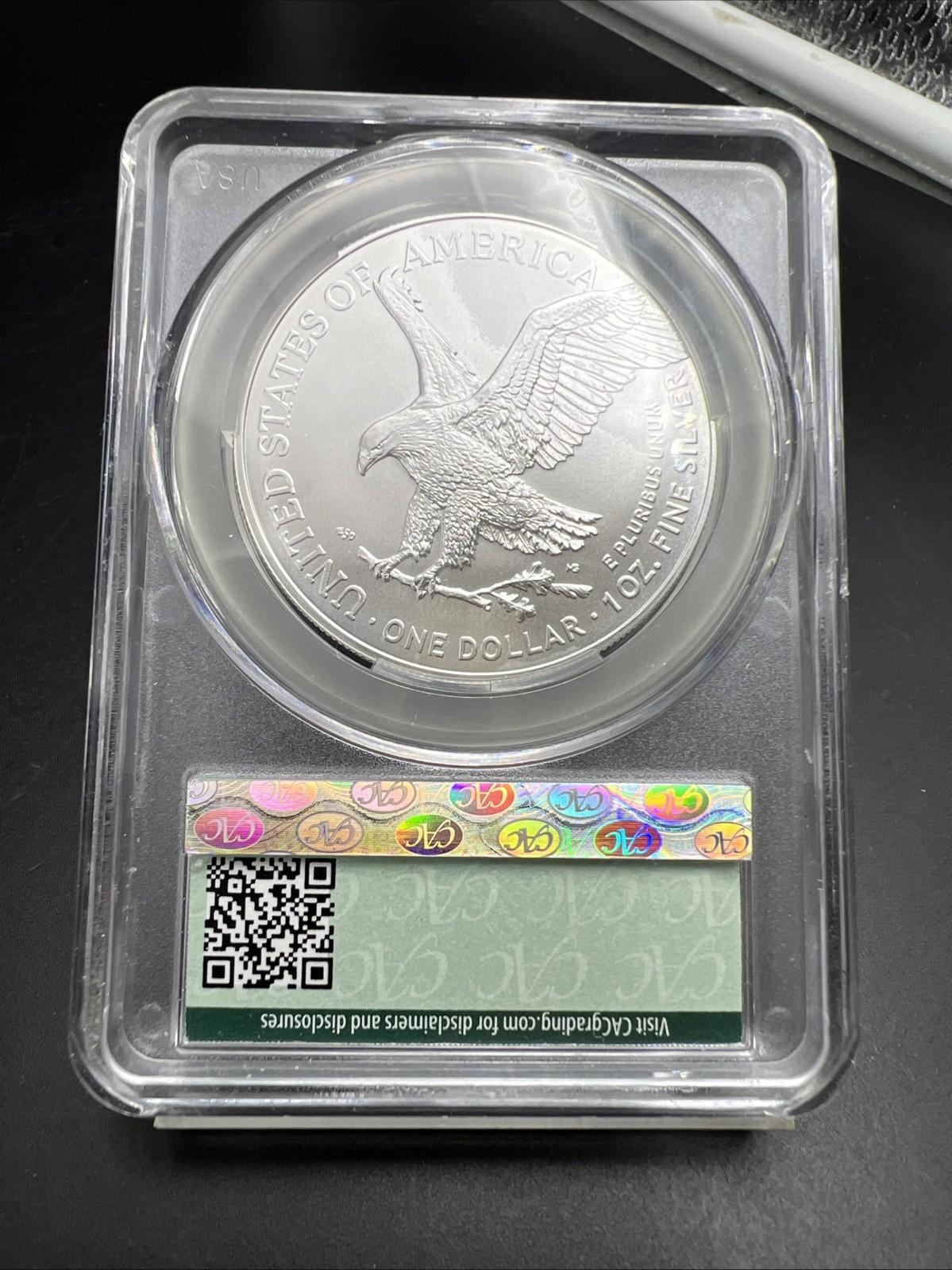 2024 1 Oz American Silver Eagle Coin CAC MS70 Gem UNC First Delivery #351