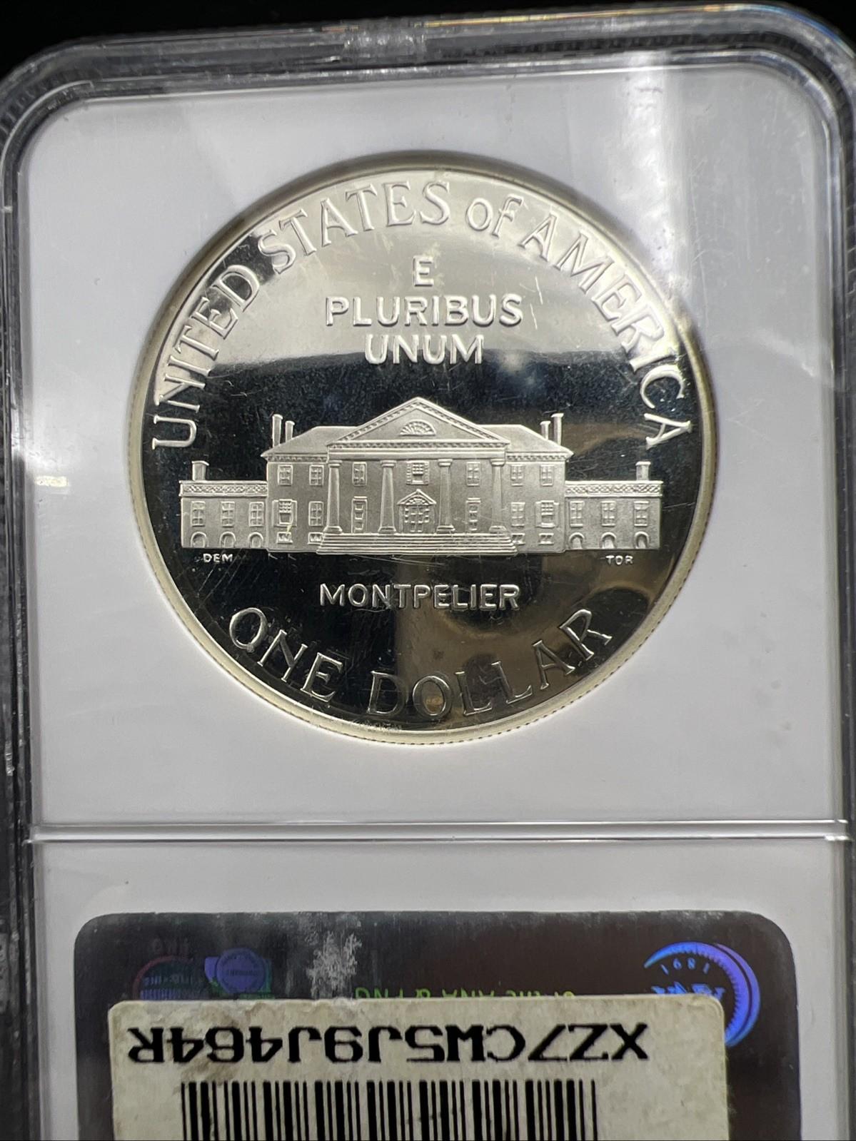 1993 S James Madison 90% Silver Commemorative Dollar Coin NGC PF68