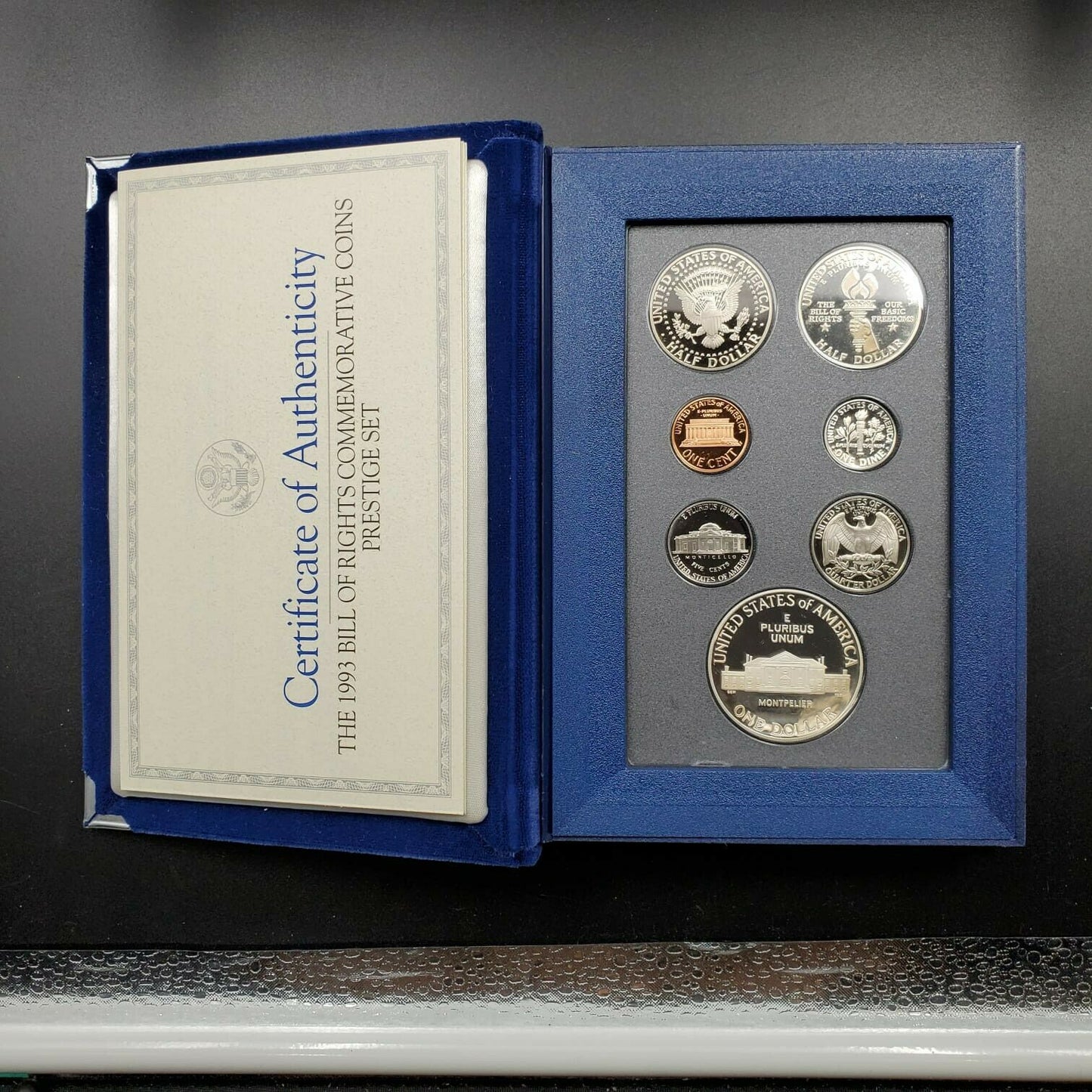 1993 S US Mint Prestige Proof Set OGP Box COA Silver Dollar - RobinsonsCoinTown