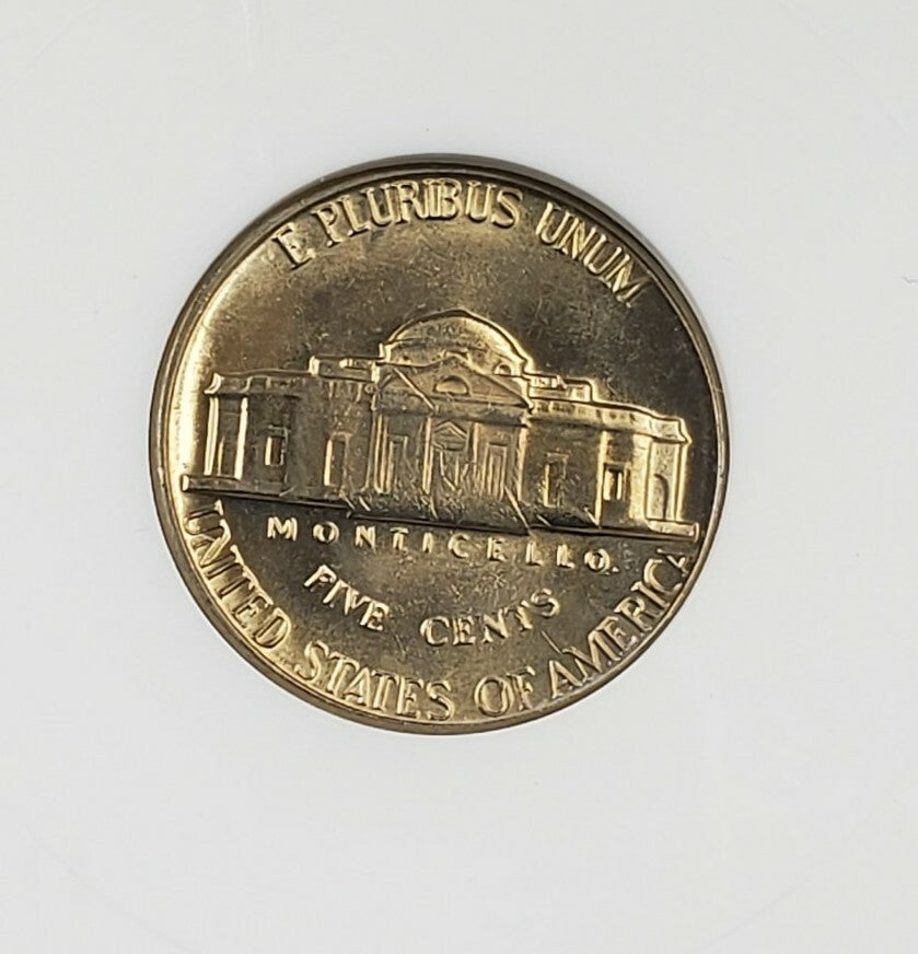 1968 D 5c Jefferson Nickel Variety ANACS MS64 DDR 001 Double Die Reverse DMR-008