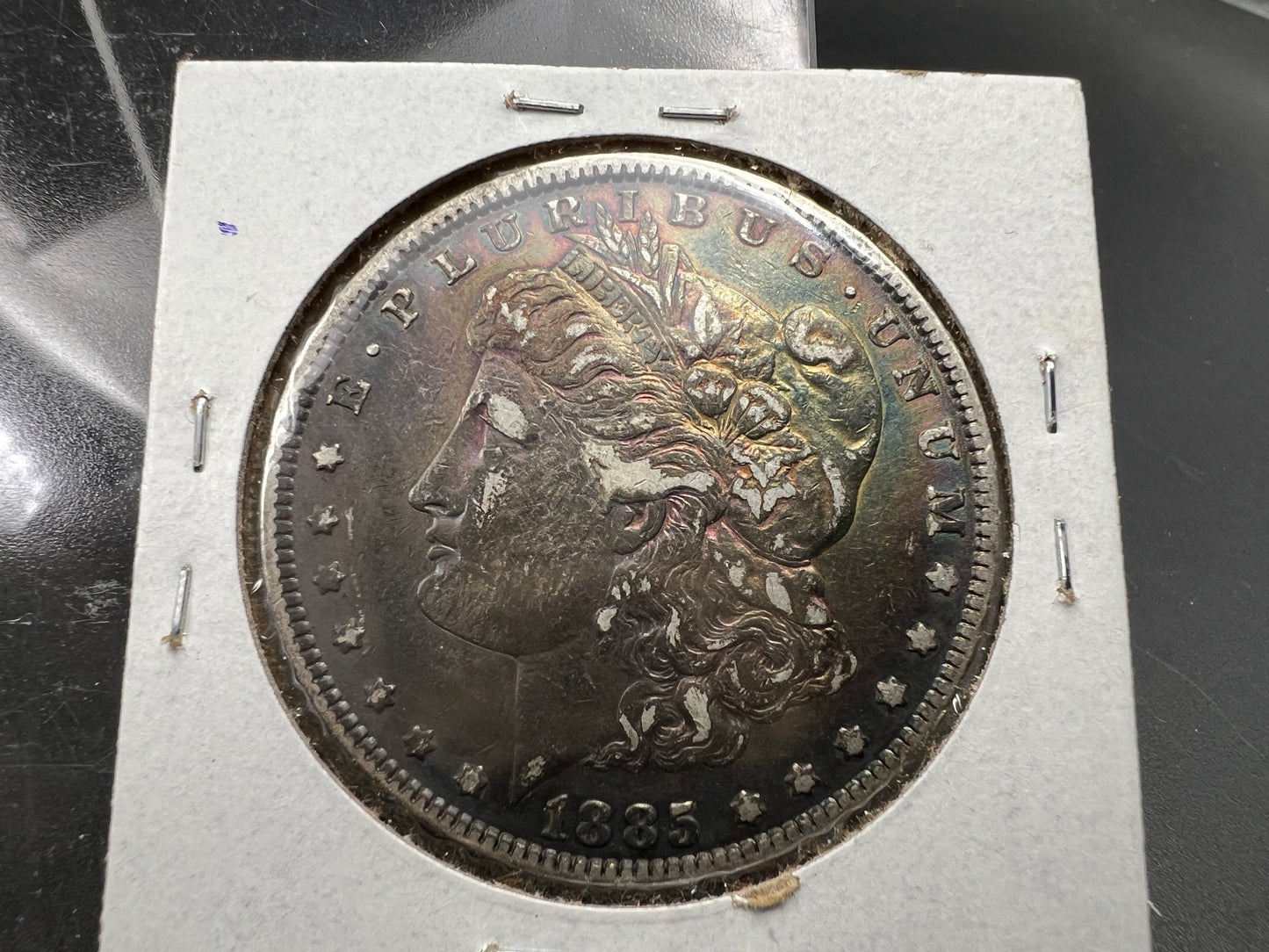1885 P $1 Morgan Silver Dollar Neat Circulated Toning Toner VF Circ #a