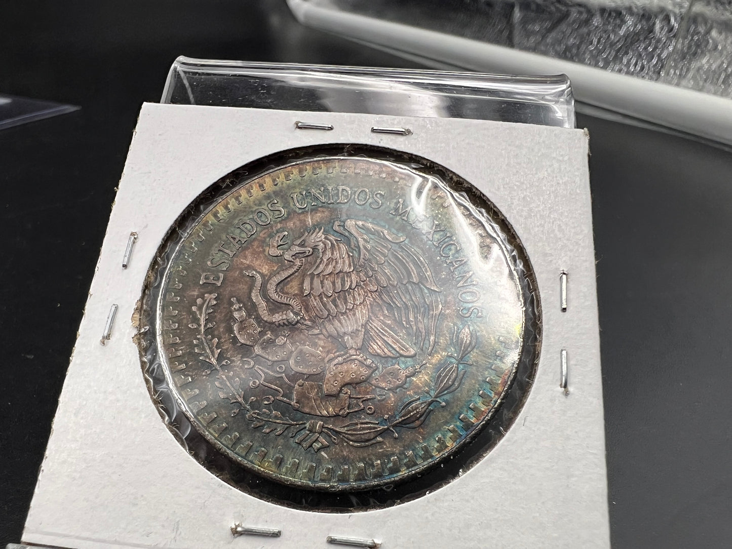 1991 1 Oz Silver Mexico Libertad Coin Type 1 Gem BU PQ Blue Toning Toner