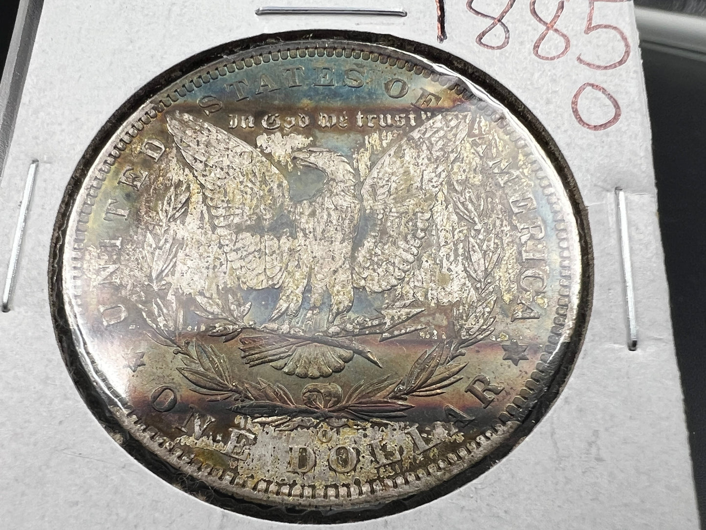 1885 O $1 Morgan Silver Dollar Coin PQ Toning Toner XF EF