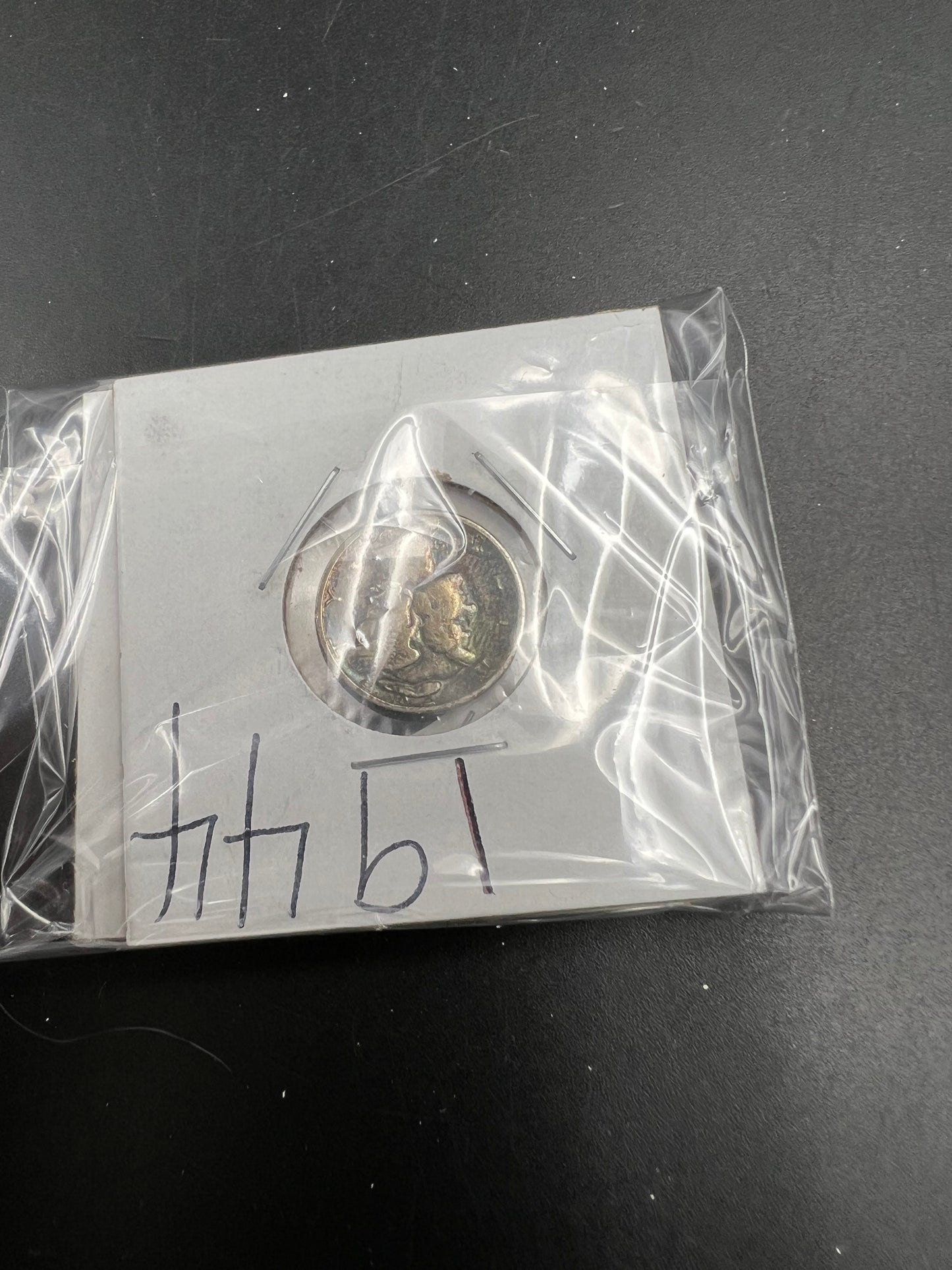 Silver Dime Toner Trio 1937 D & 1944 Mercury Circ Toner Dimes & 1964 Roosevelt Amber toner UNC