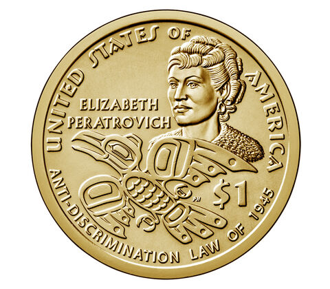 2020 D $1 Native American Dollar Elizabeth Peratrovich Golden Dollar Single Coin