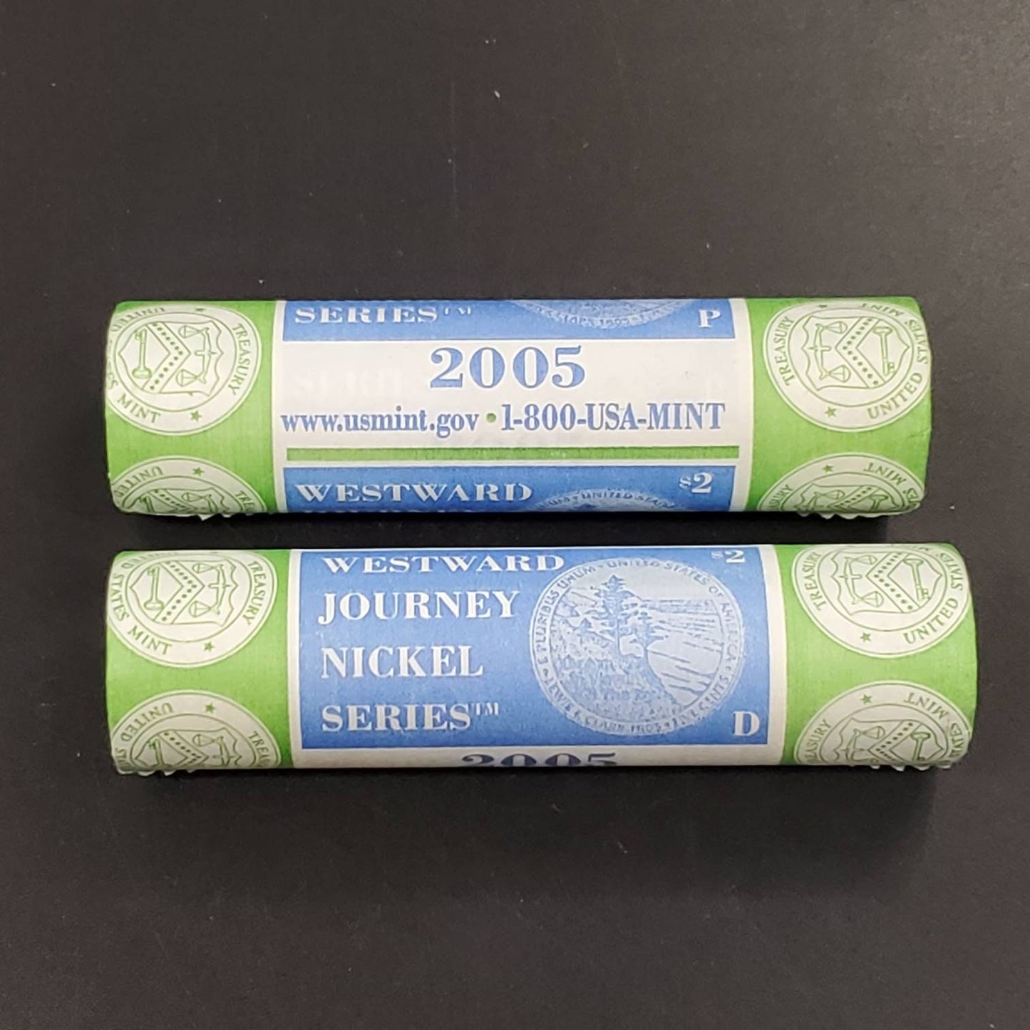 2005 P/ D Jefferson Ocean in View Westward Journey Nickel US Mint 2 Rolls