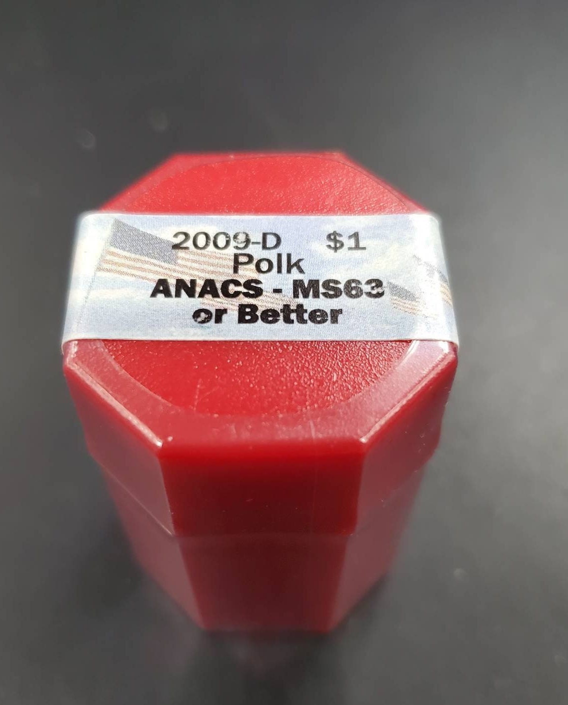 2009 D James K. Polk Presidential 20 Dollars Roll ANACS MS63 or Better Presidential Dollar Coins (Sealed Tube)