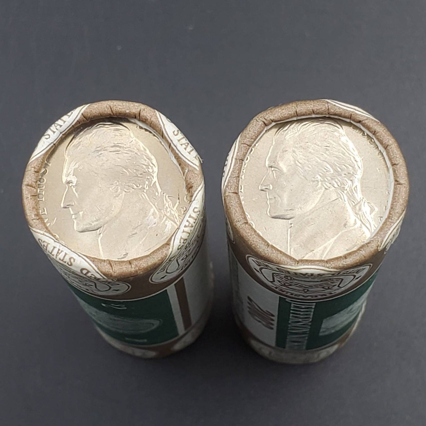 2 Rolls 2003 P and D Jefferson Nickel westward journey Nickels Privateer Ship Design 80 coins BU Rolls OBW Mint wrap