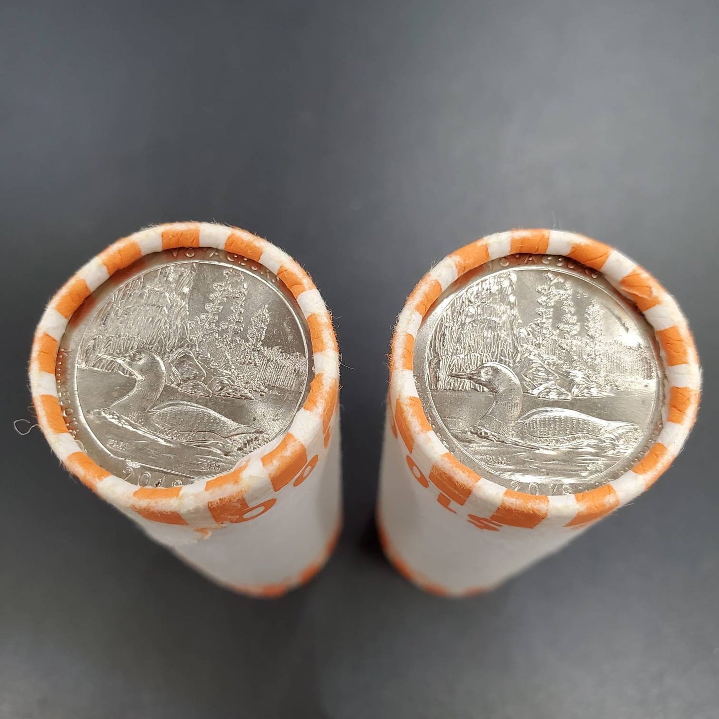 1 Unopened Bank Uncirculated Roll 2018 P Voyageurs National Park (MN)Quarter America the Beautiful " Quarters OBW